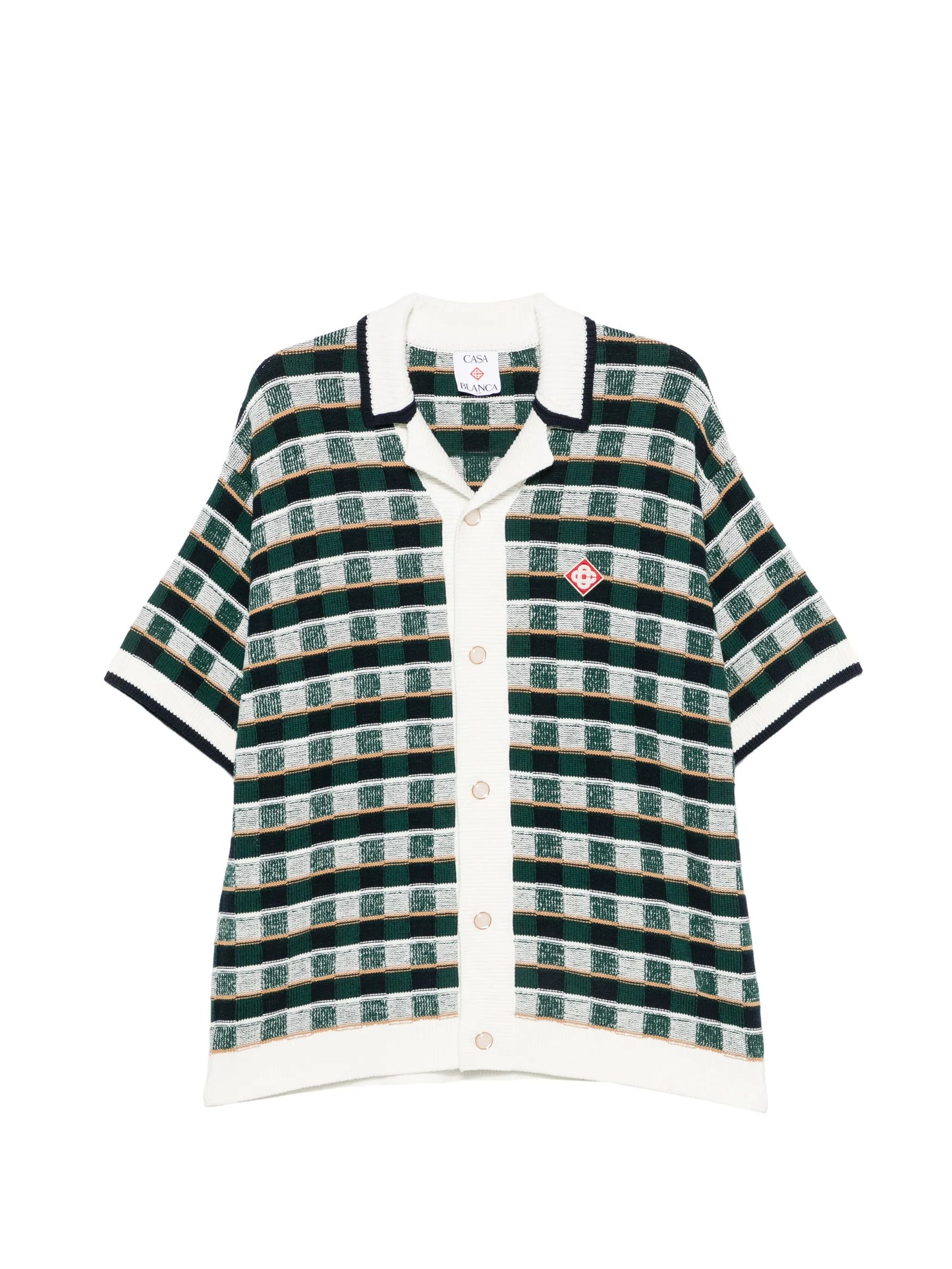 check-pattern short-sleeve shirt