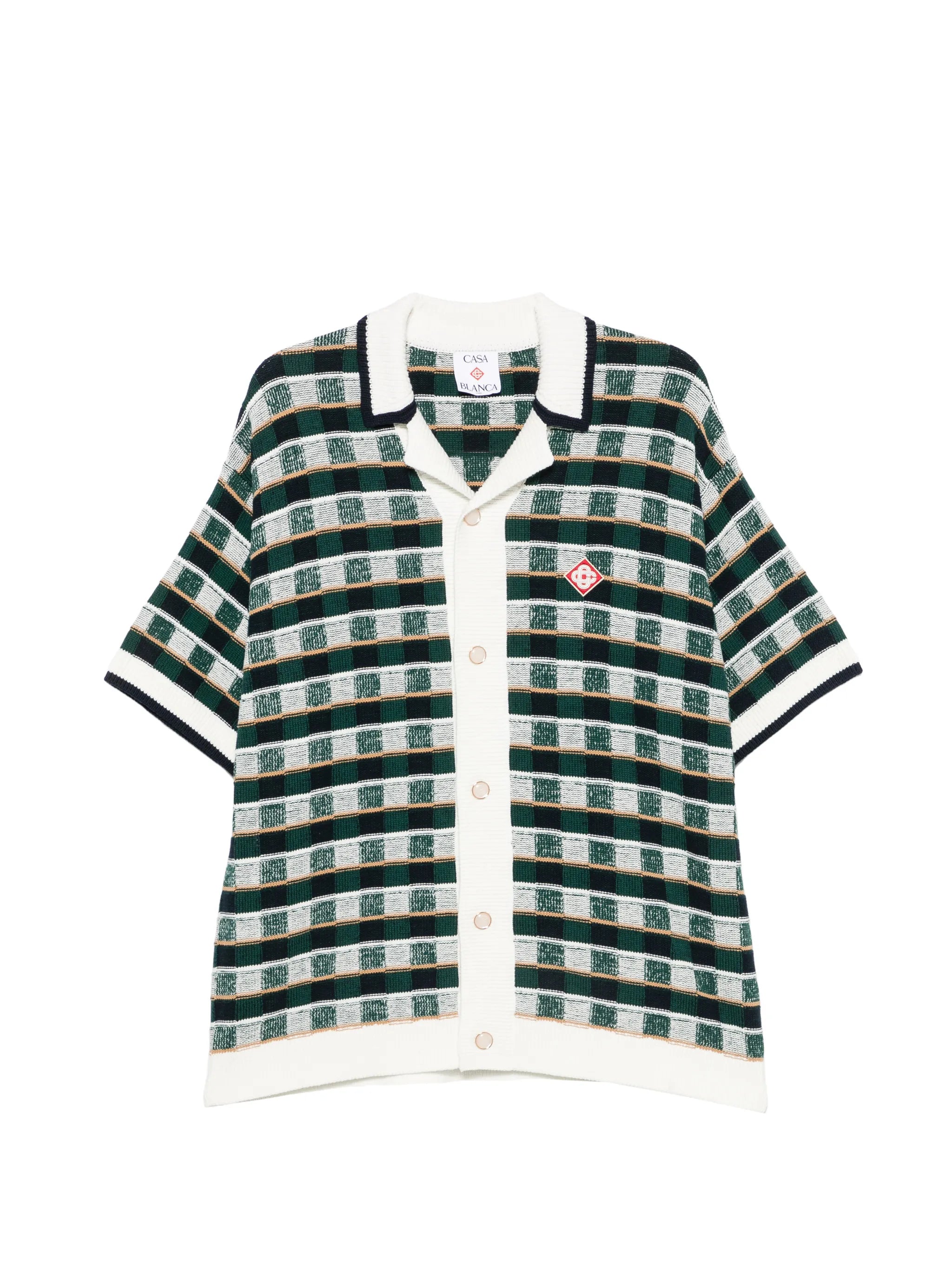 crochet mosaic short sleeve shirt