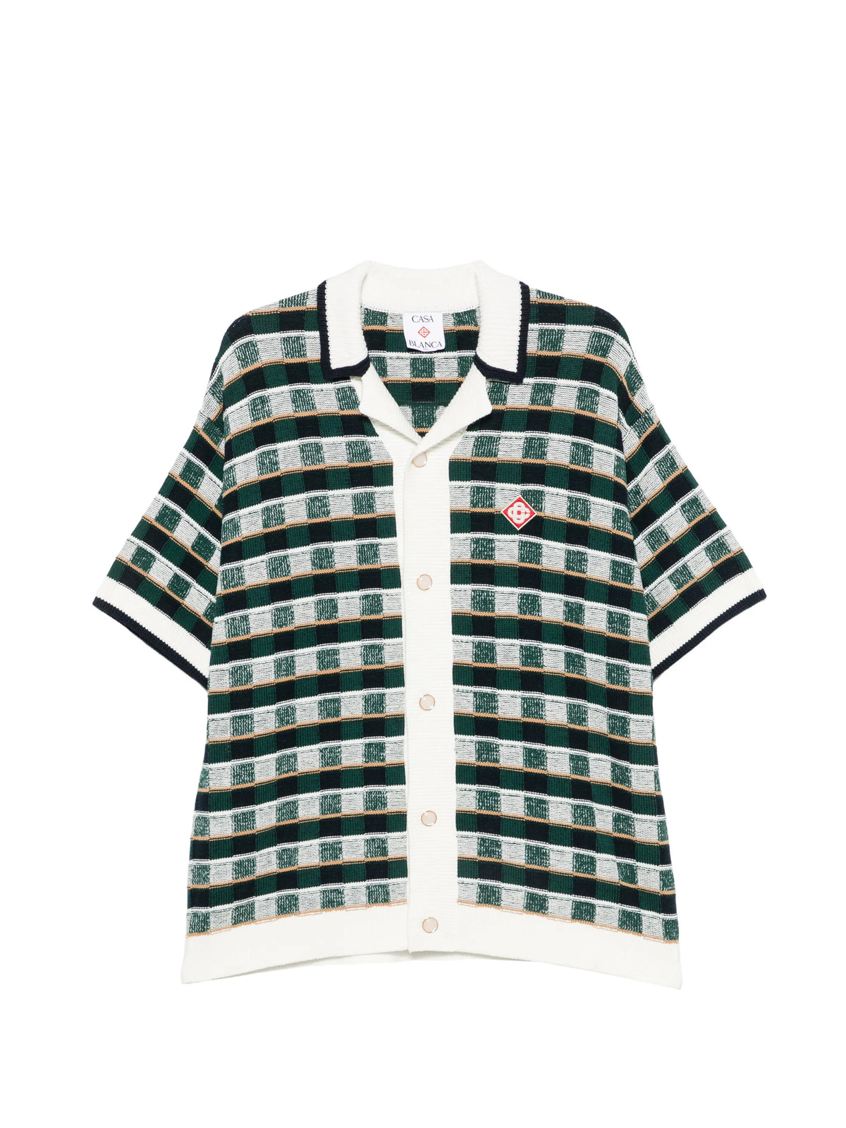 crochet mosaic short sleeve shirt
