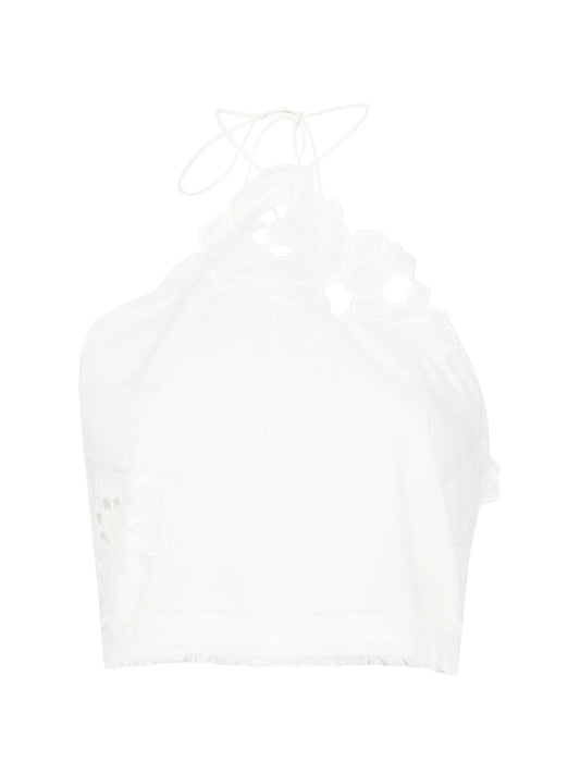 Klara floral-embroidered top
