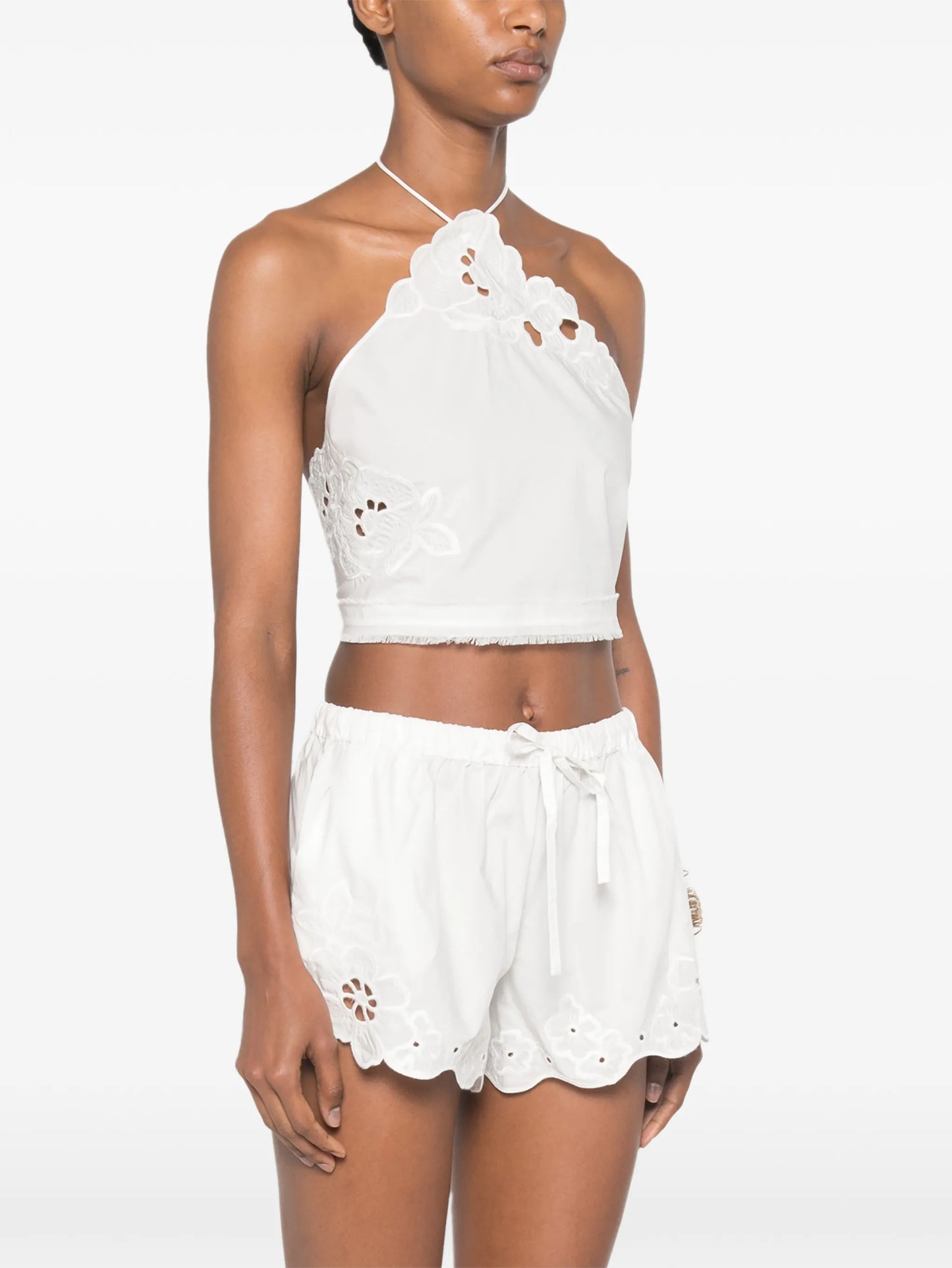 Klara floral-embroidered top