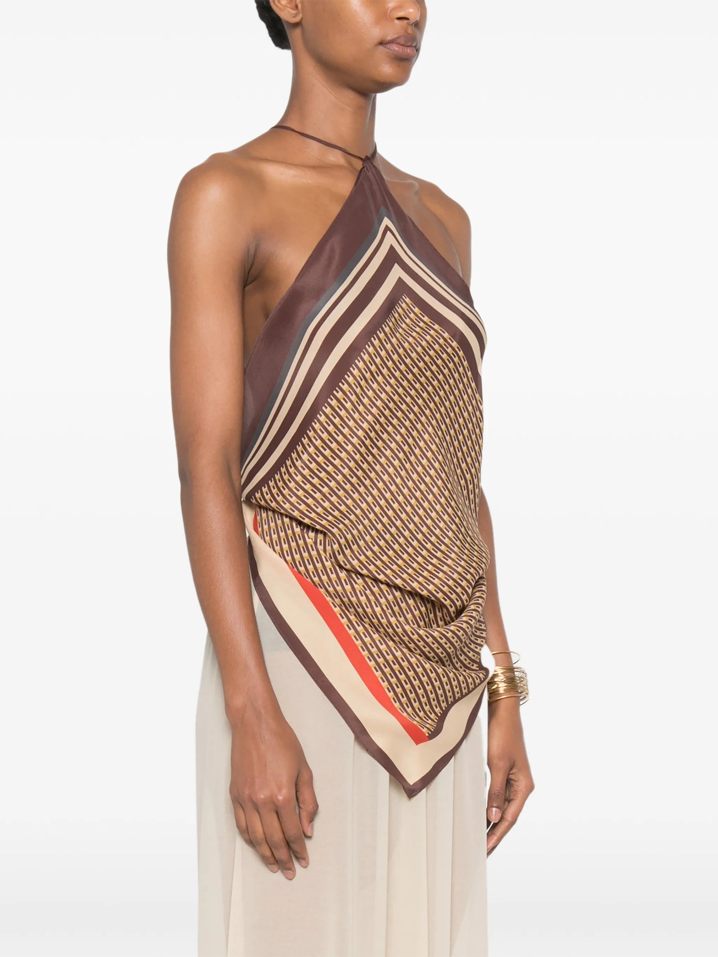 Cooper geometric-print top