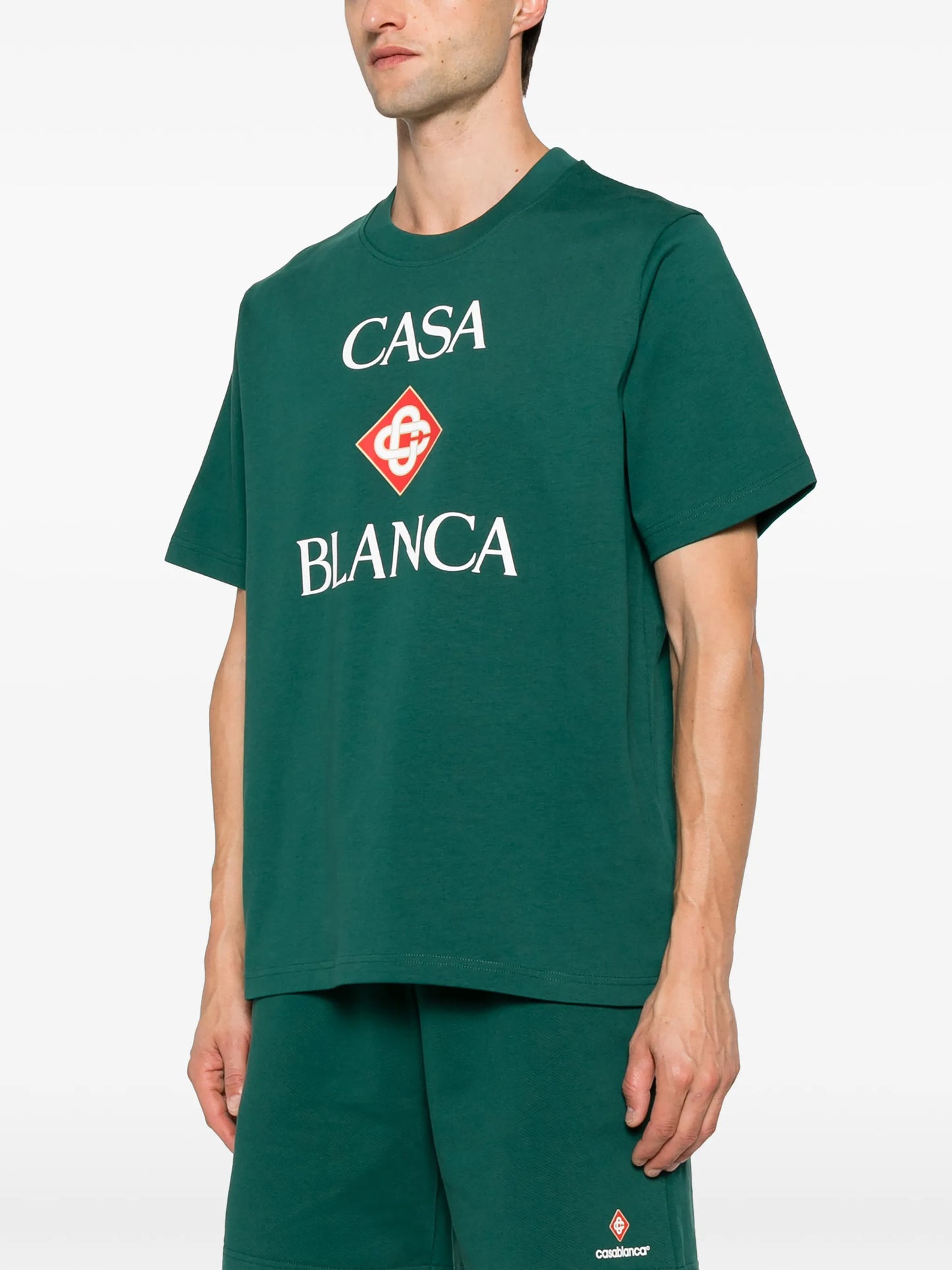 green Casablanca Diamond logo short sleeve T‑shirt