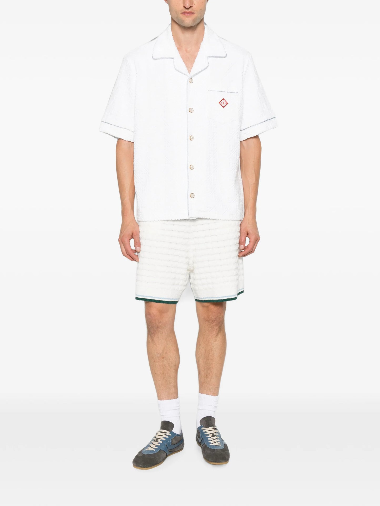 terry-cloth drawstring-fastening shorts