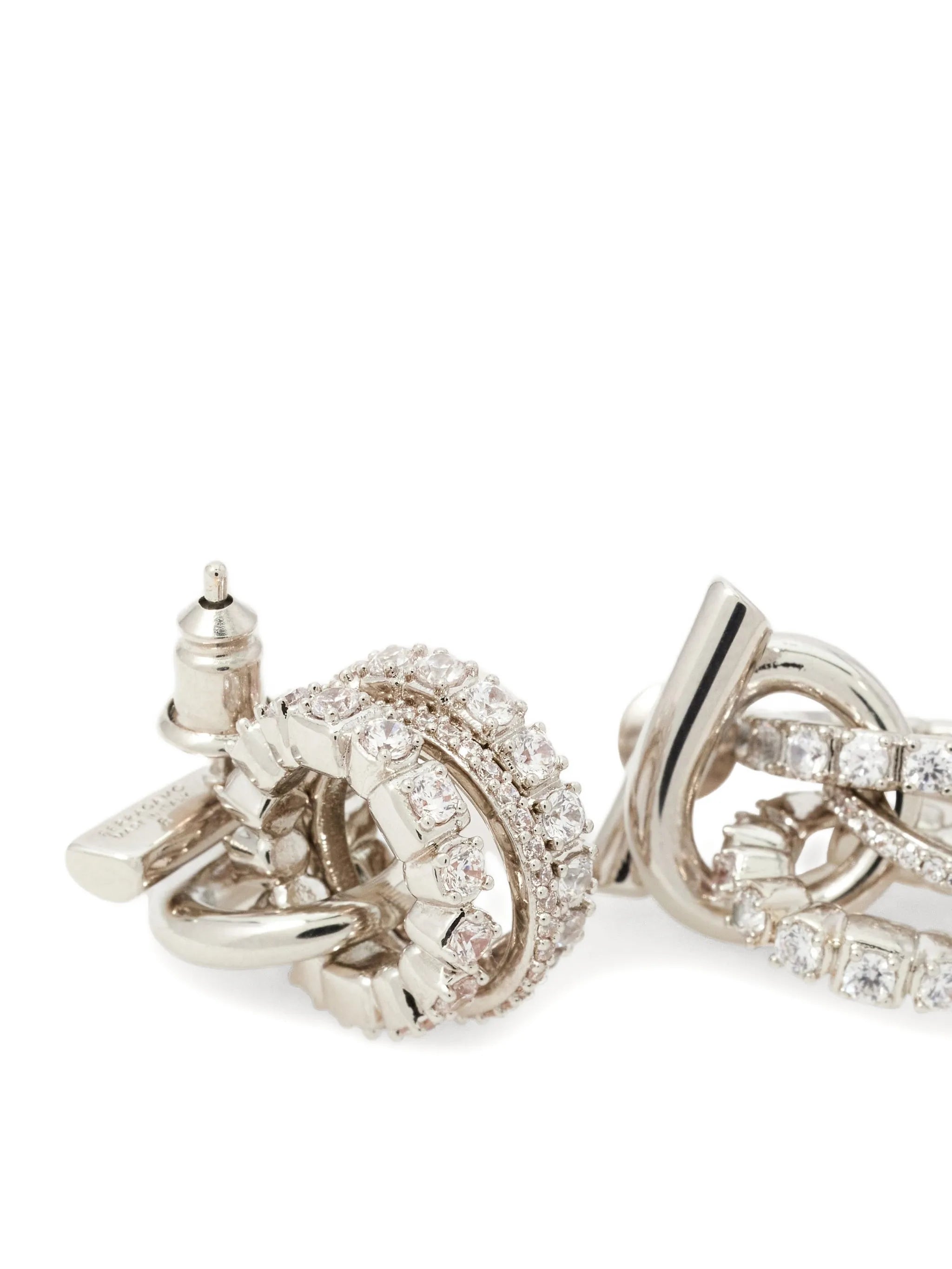 Gancini earrings with crystal ring pendant detail