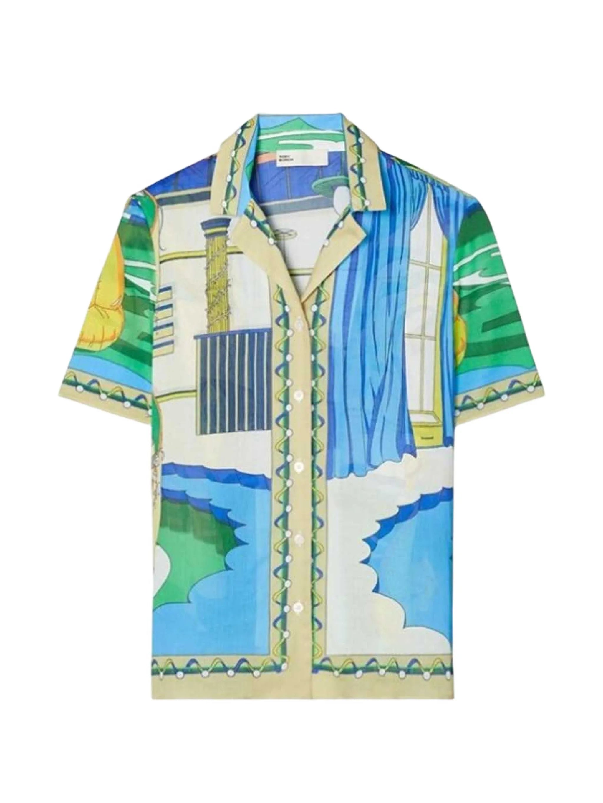 Pool-print cotton shirt