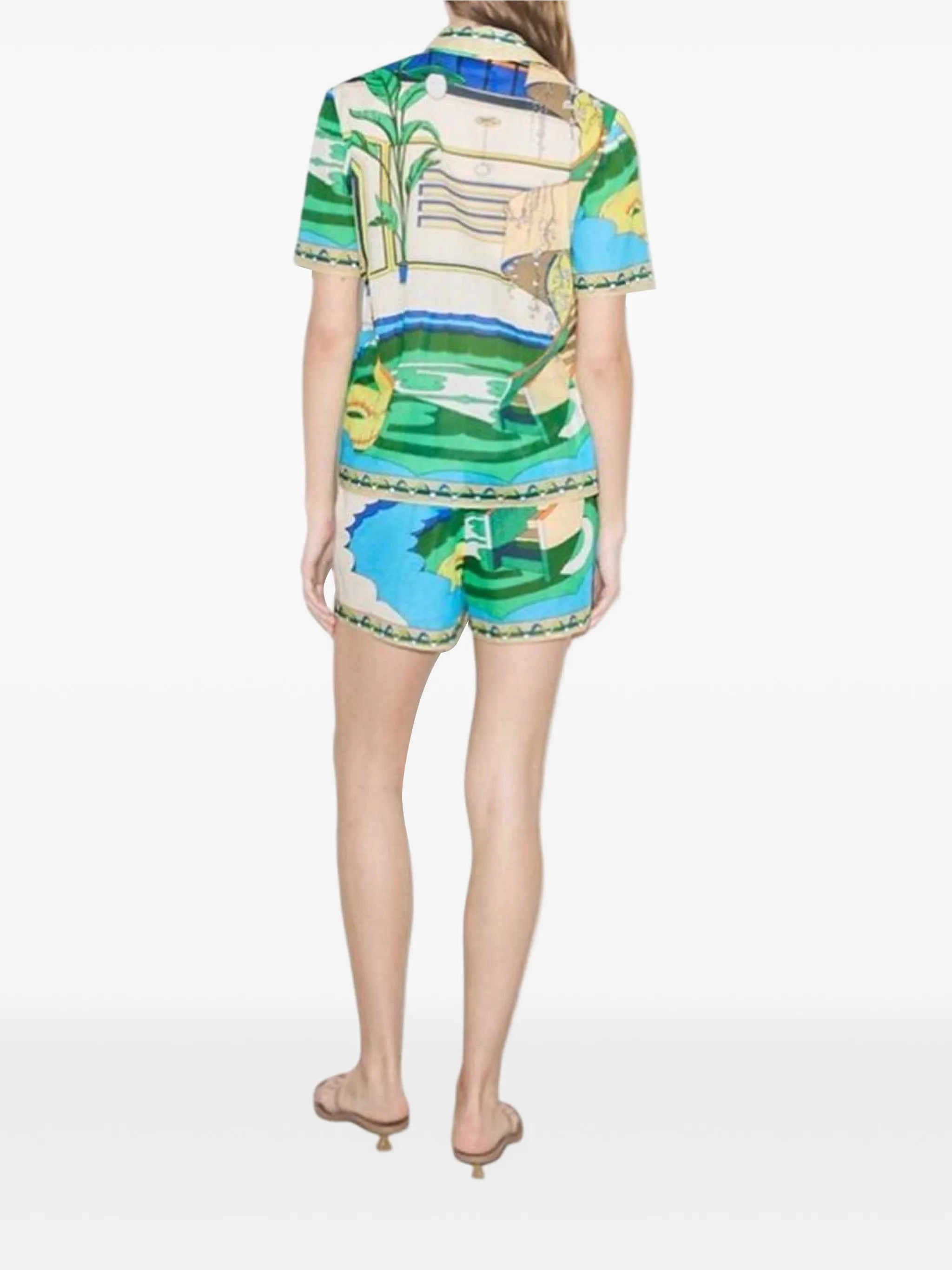Pool-print cotton shirt