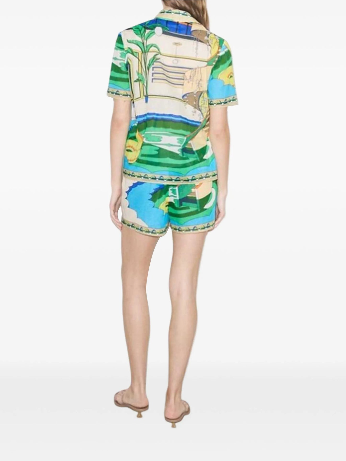 Pool-print cotton shirt