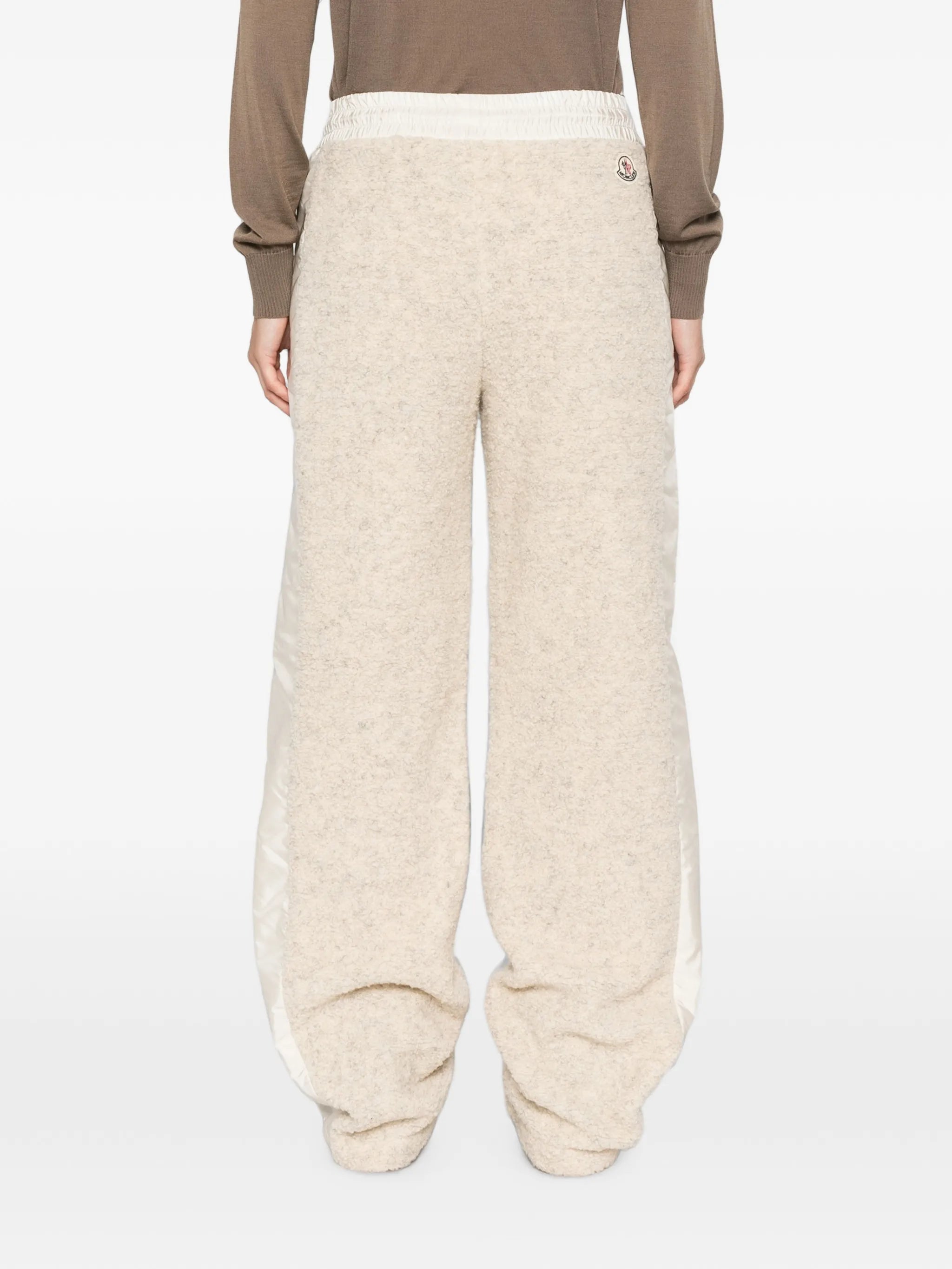 bouclé-knit wide-leg trousers
