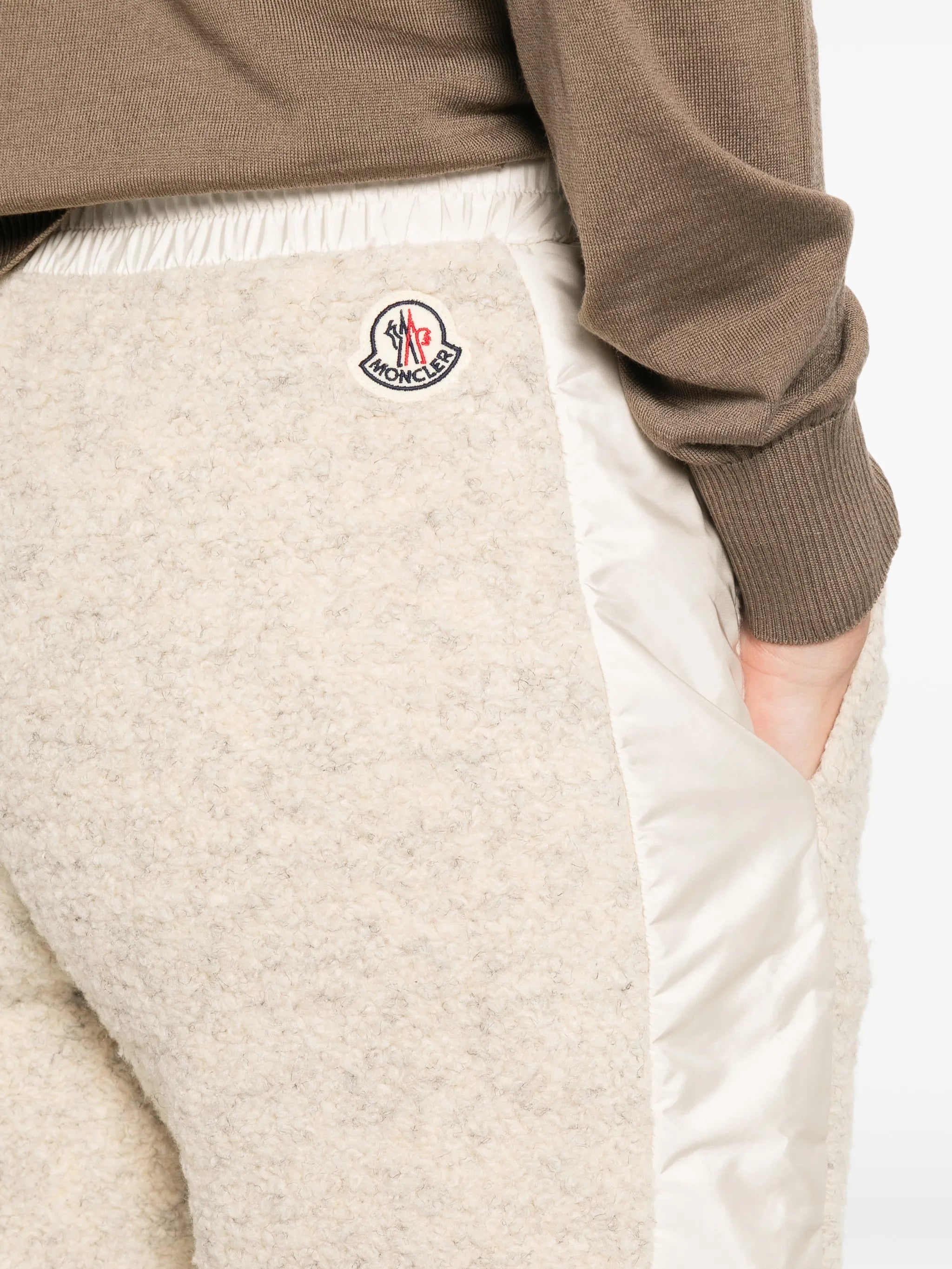 bouclé-knit wide-leg trousers