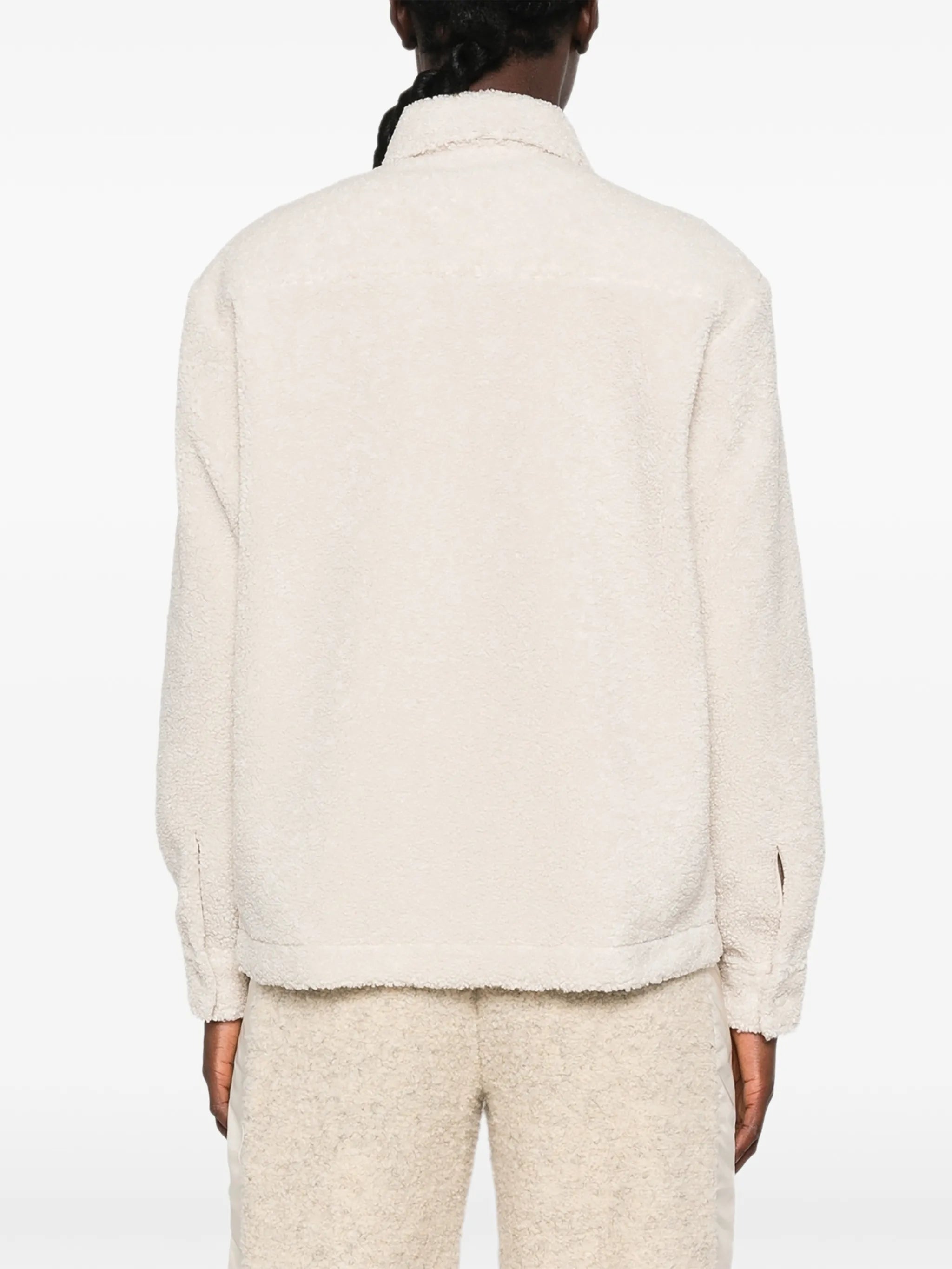 fleece-texture zip-up jacket