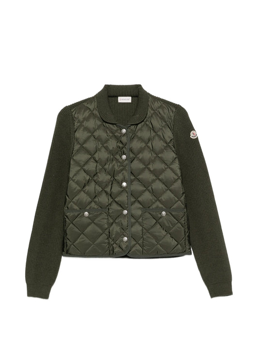 quilted-panel knit jacket