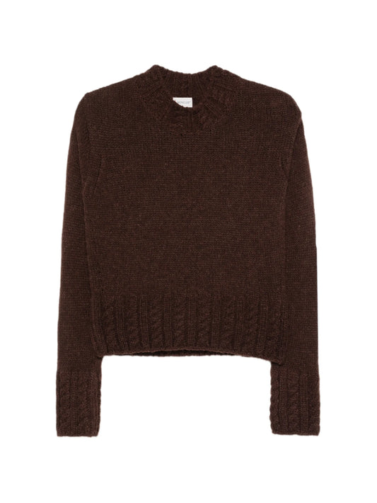cable-knit logo-patch sweater