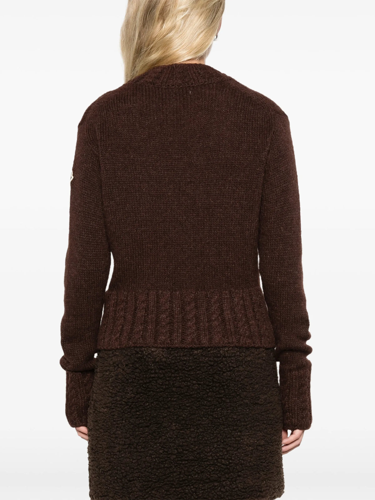 cable-knit logo-patch sweater