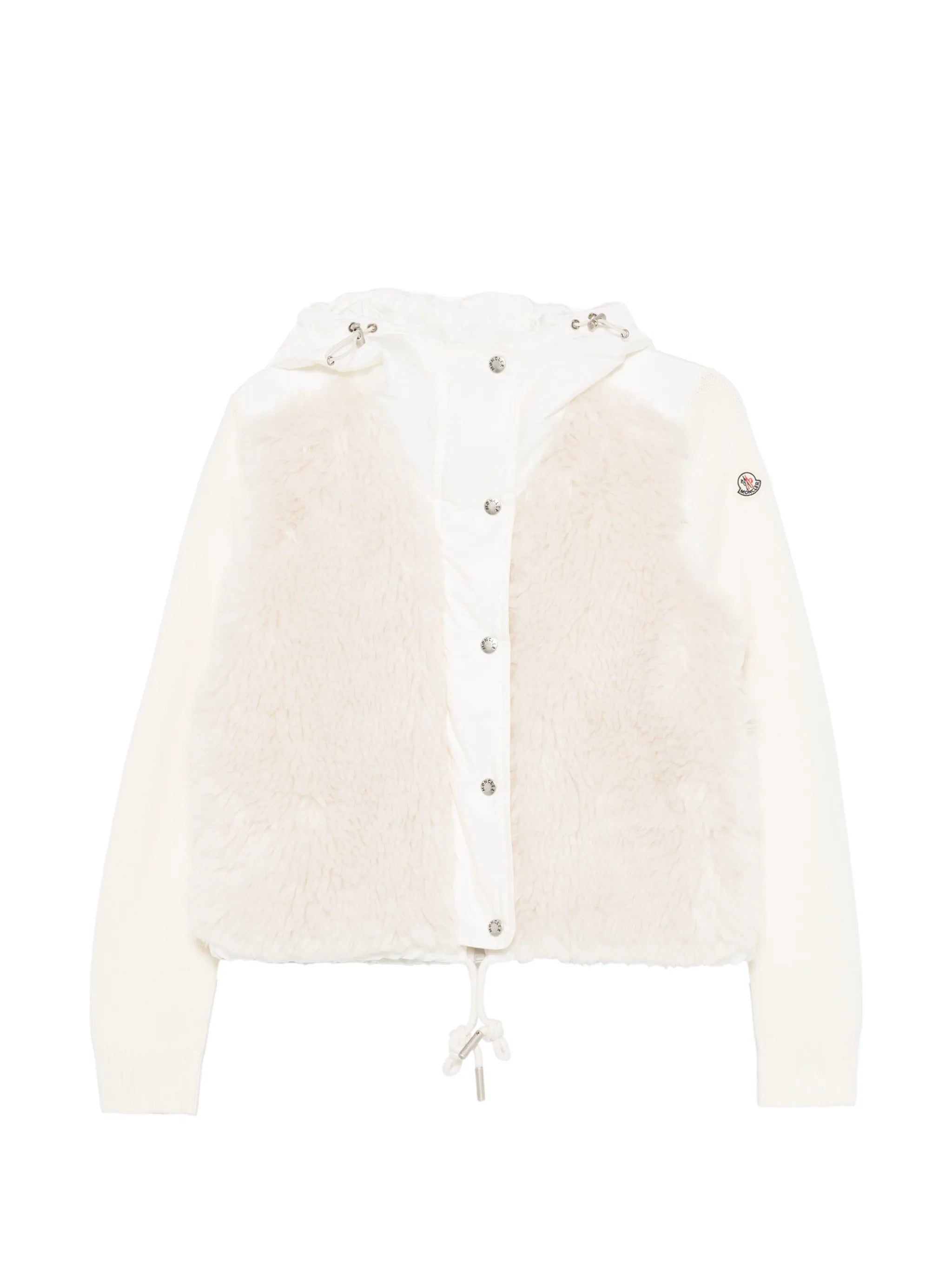 wool & cashmere blend padded zip-up cardigan