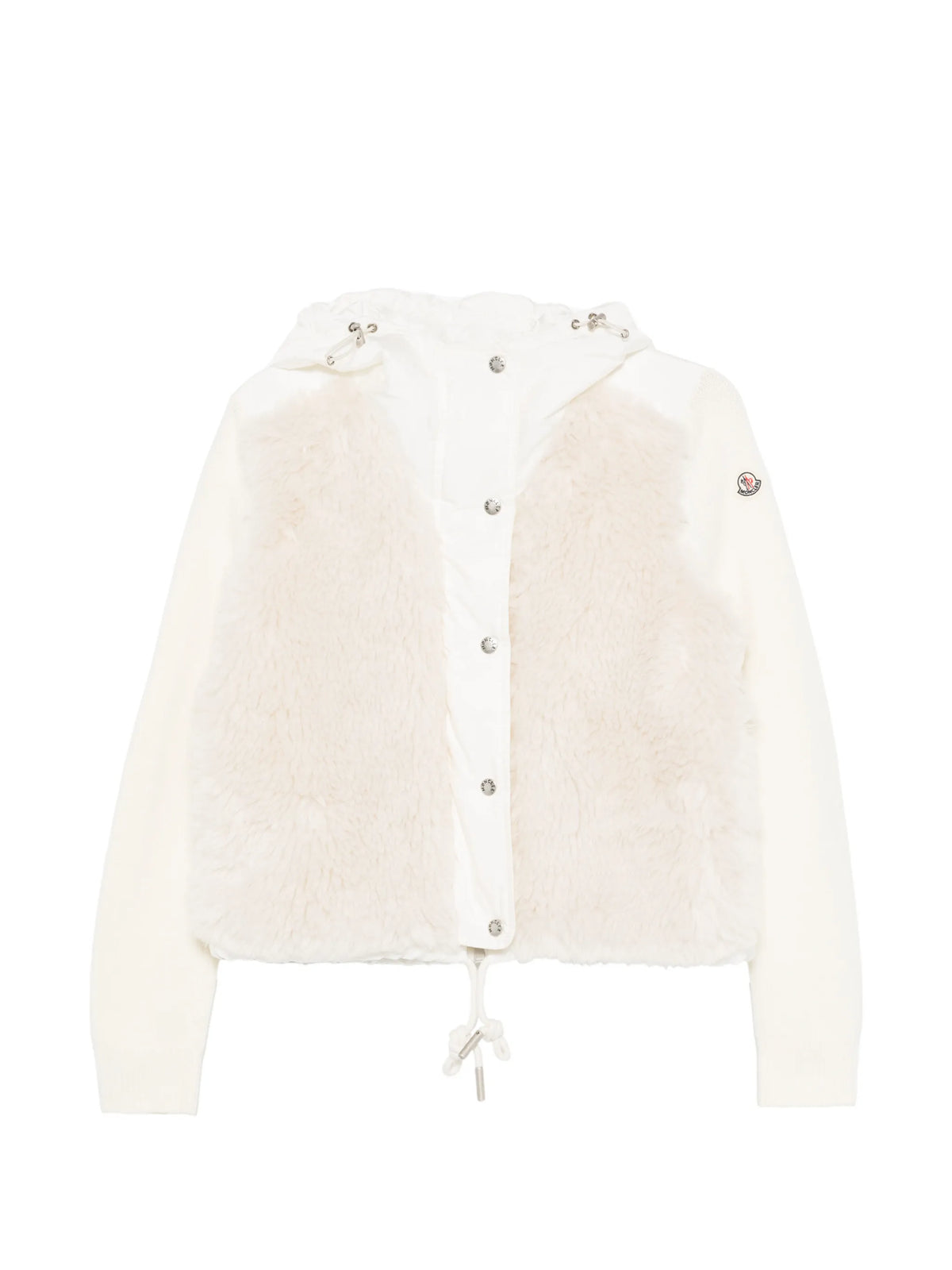wool & cashmere blend padded zip-up cardigan