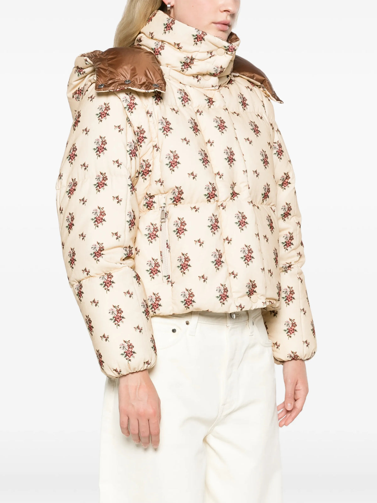 Torcol floral hooded 2-in-1 down jacket