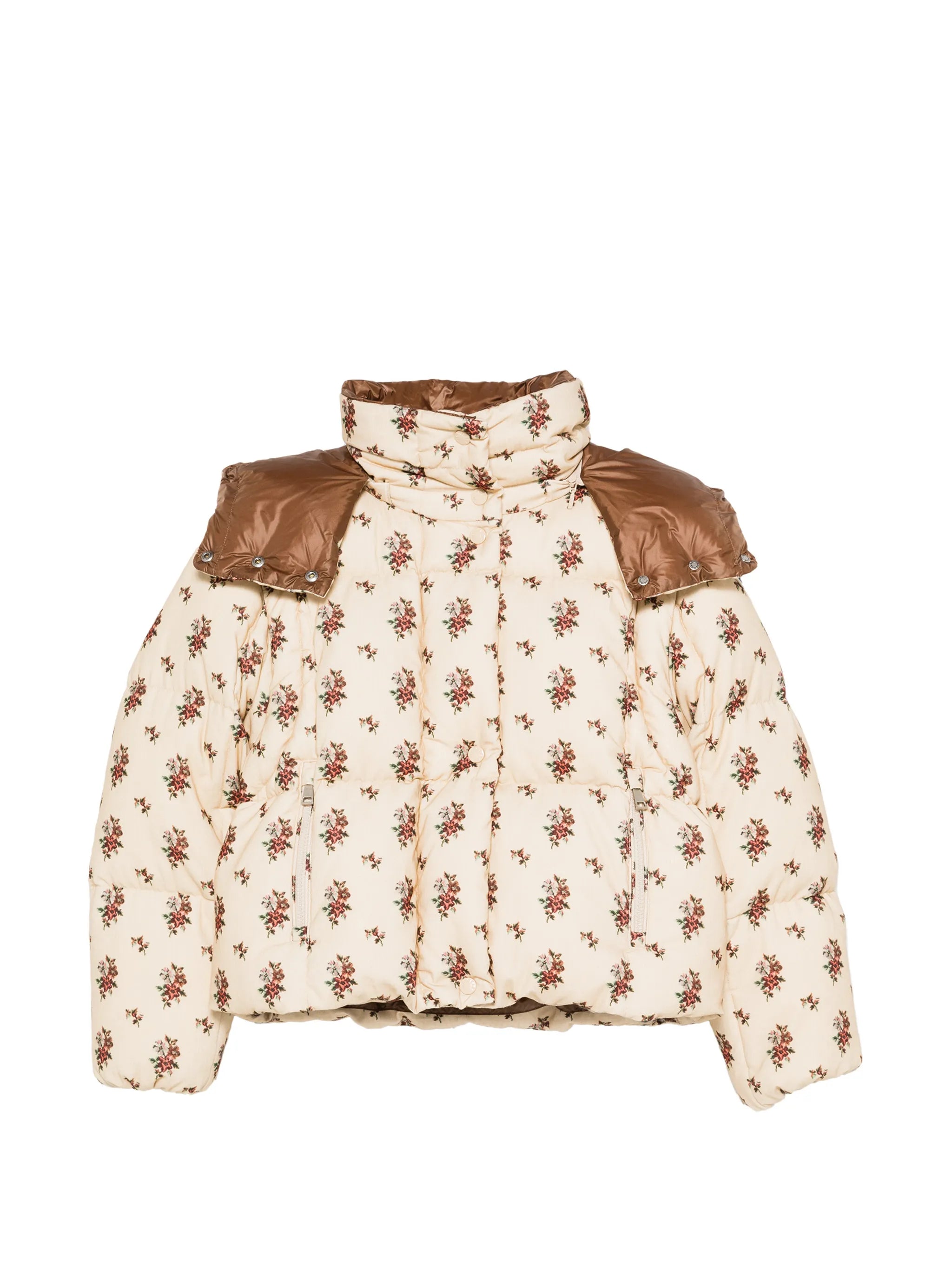 Torcol floral hooded 2-in-1 down jacket