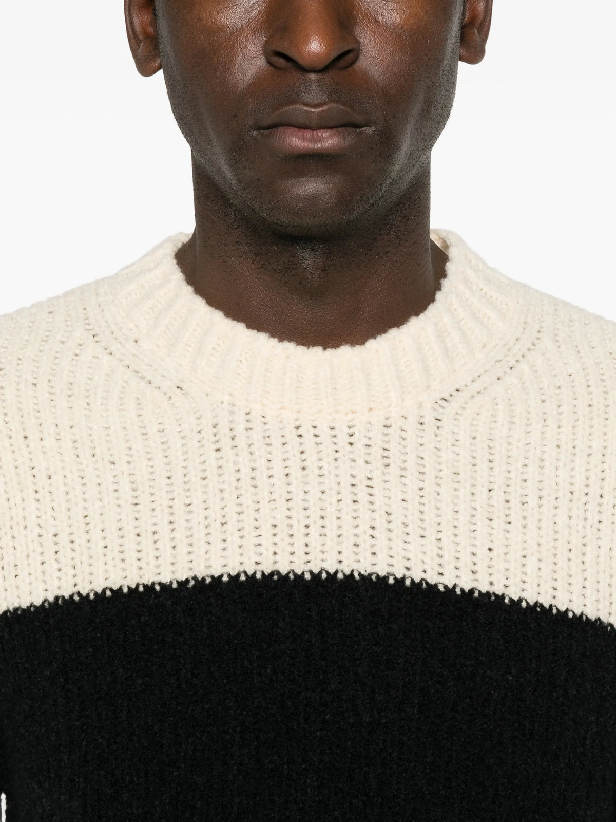 striped wool blend bouclé sweater