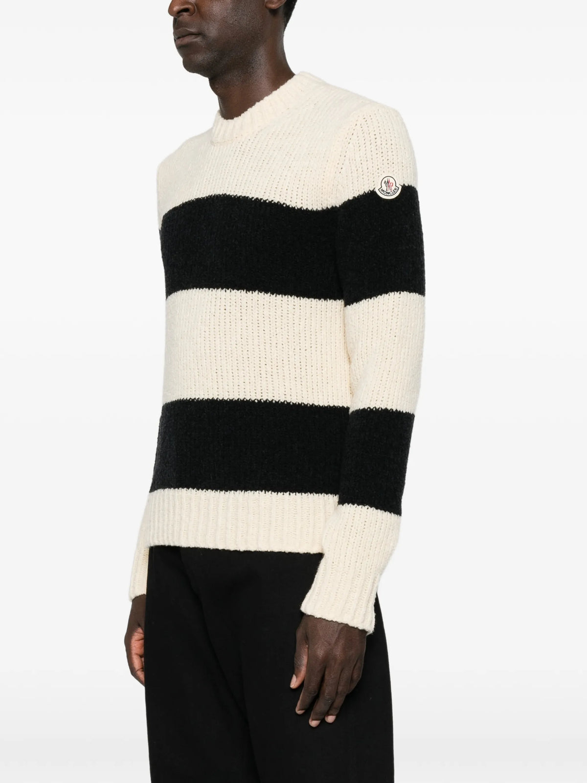 striped wool blend bouclé sweater