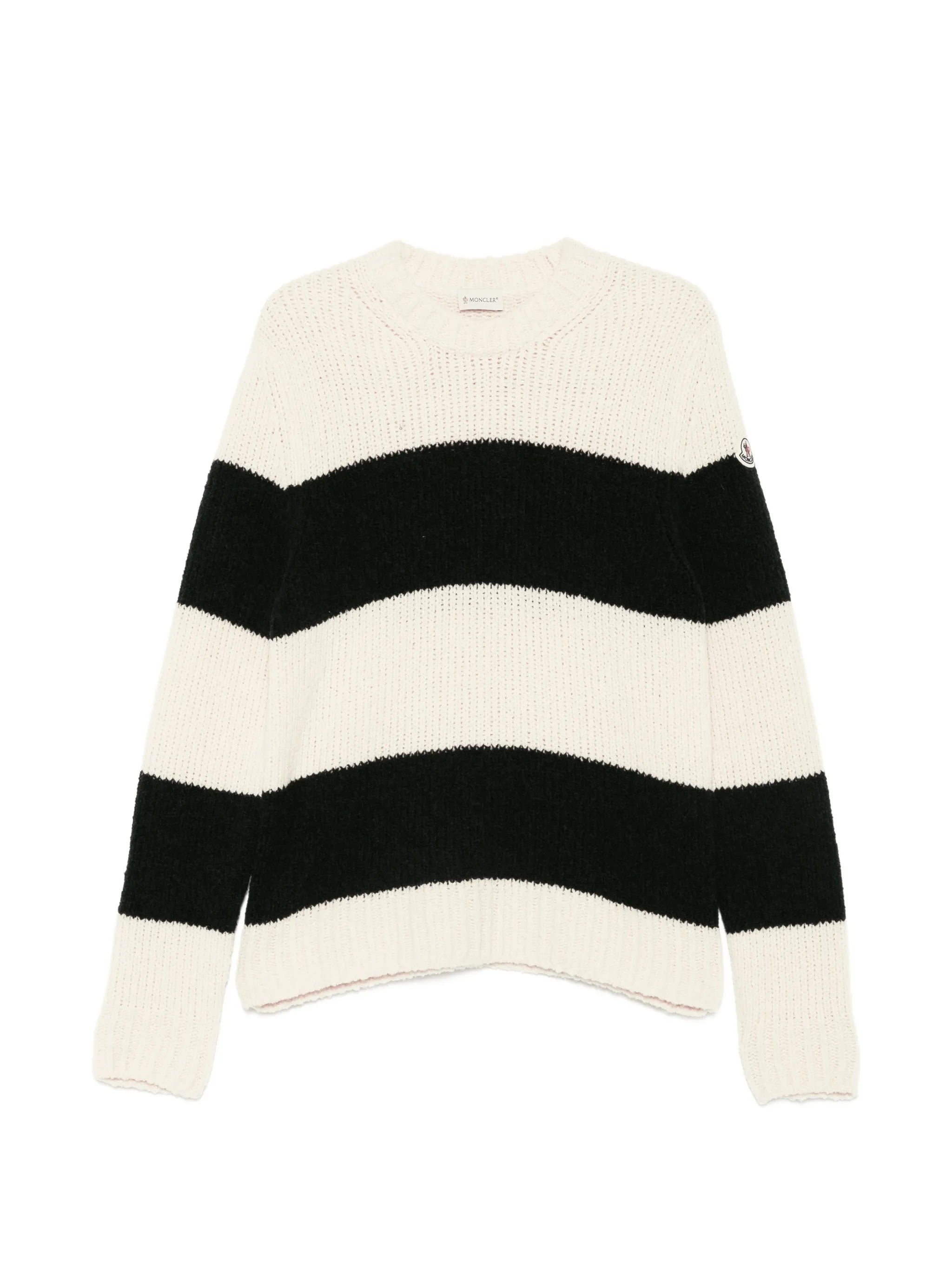 striped wool blend bouclé sweater