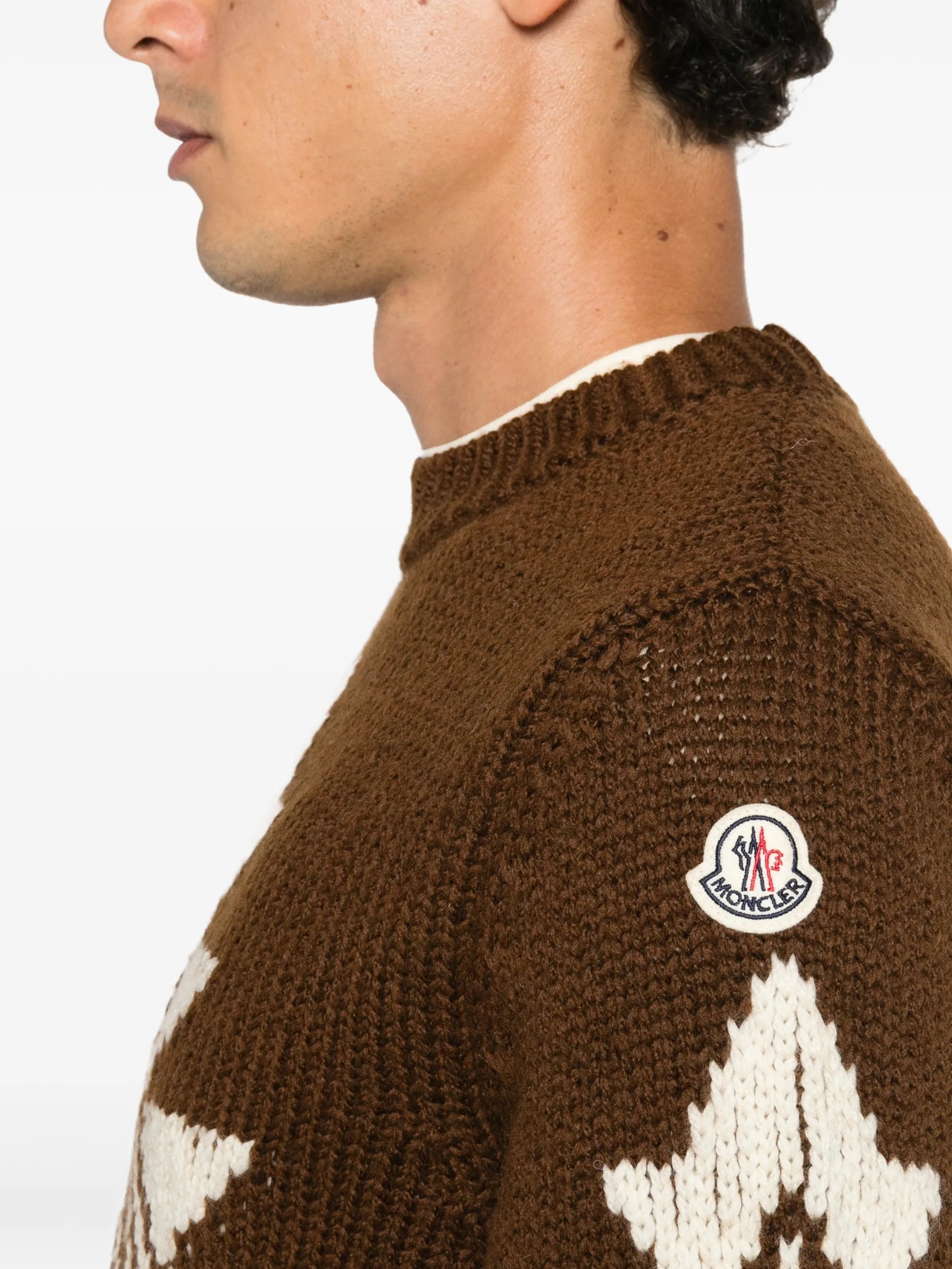 geometric jacquard wool blend sweater