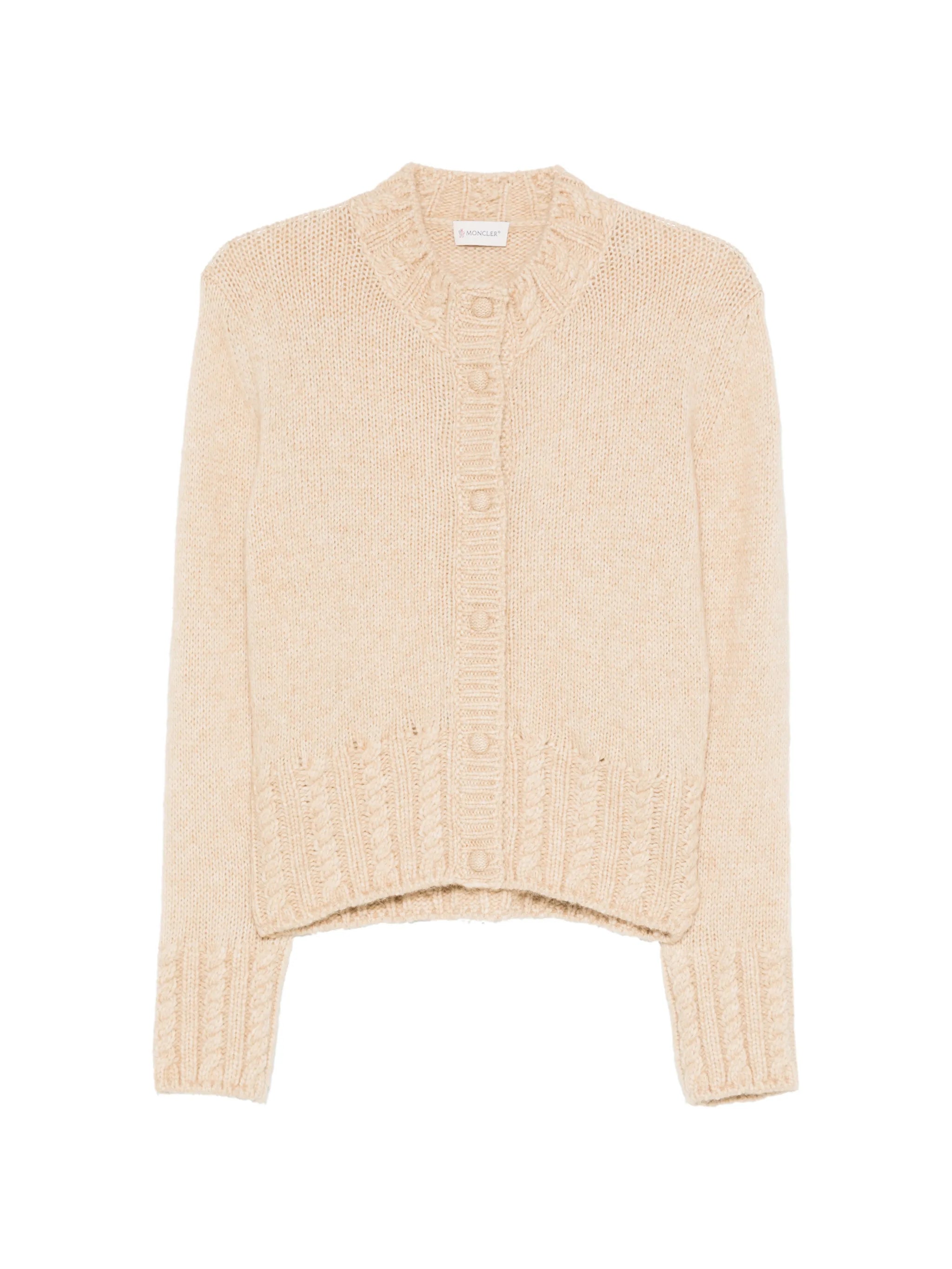 cable-knit button-up cardigan