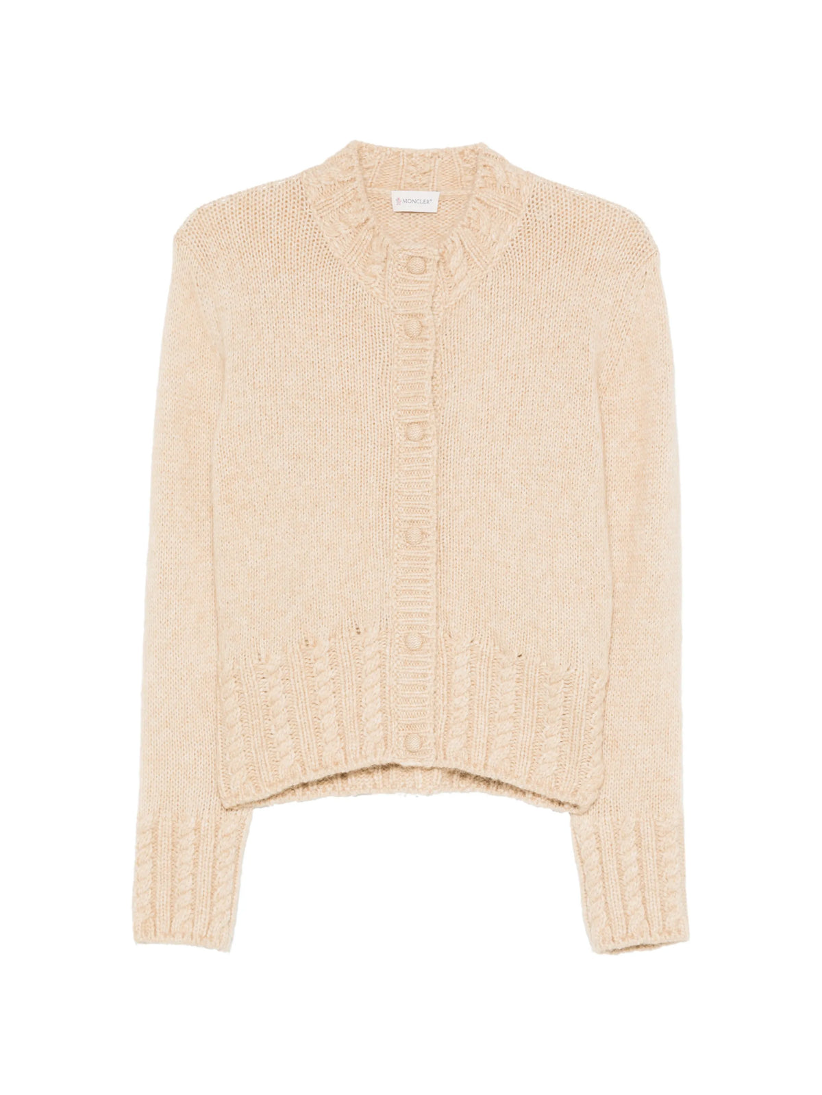 cable-knit button-up cardigan
