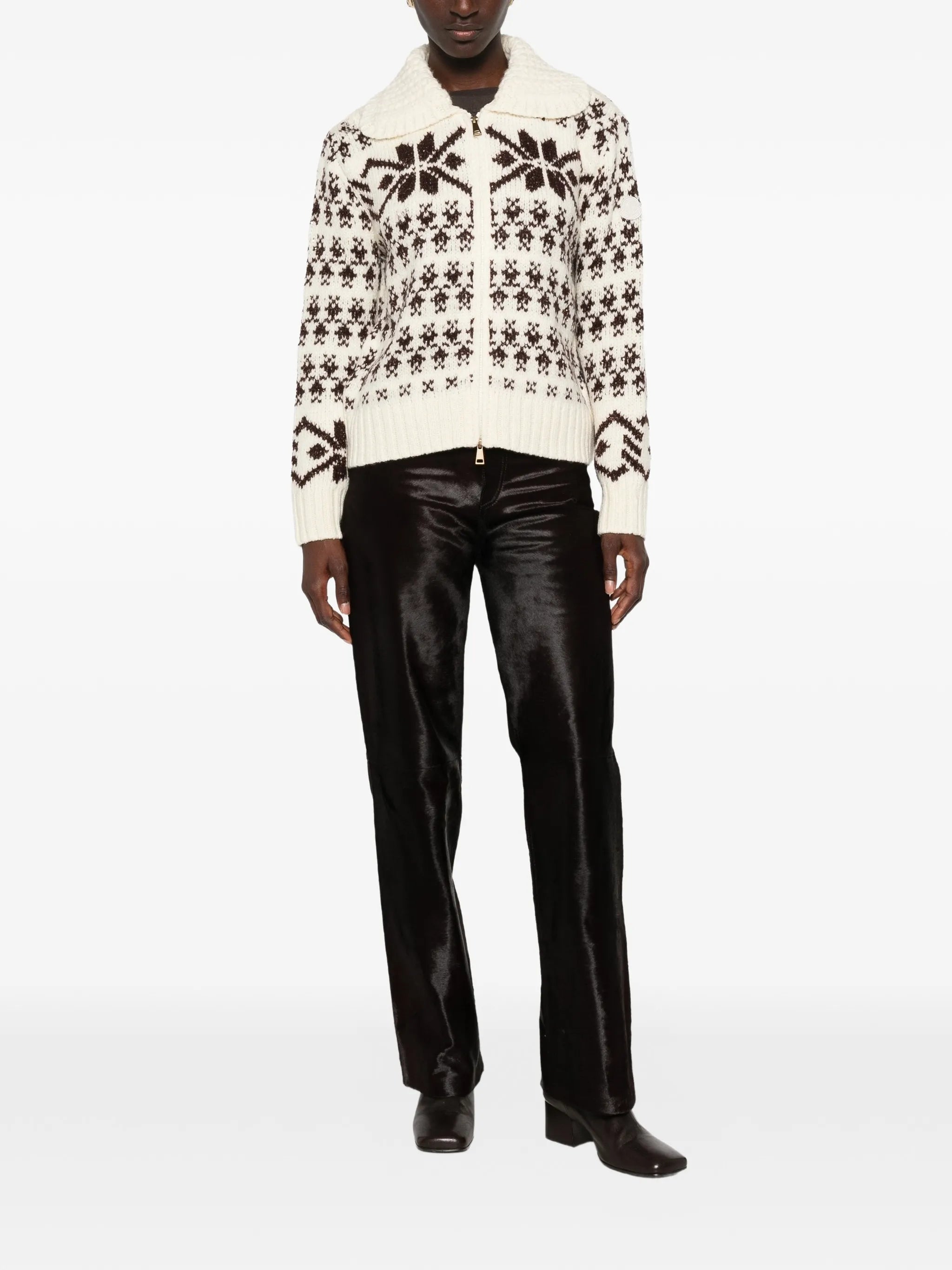 Fair Isle intarsia-knit cardigan