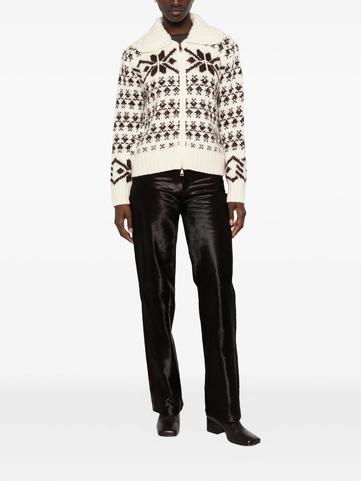 Fair Isle intarsia-knit cardigan