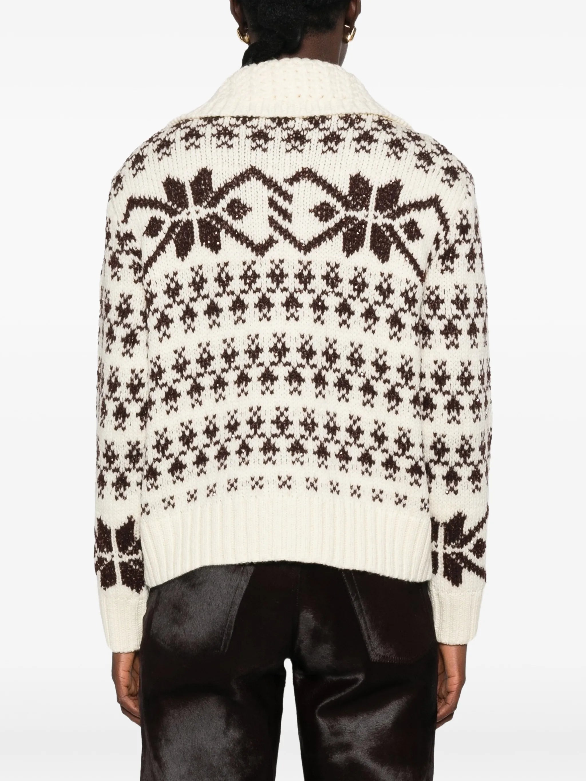 Fair Isle intarsia-knit cardigan