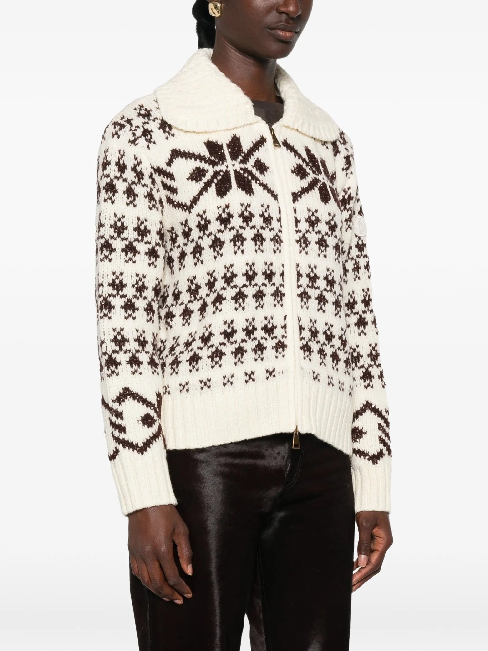 Fair Isle intarsia-knit cardigan
