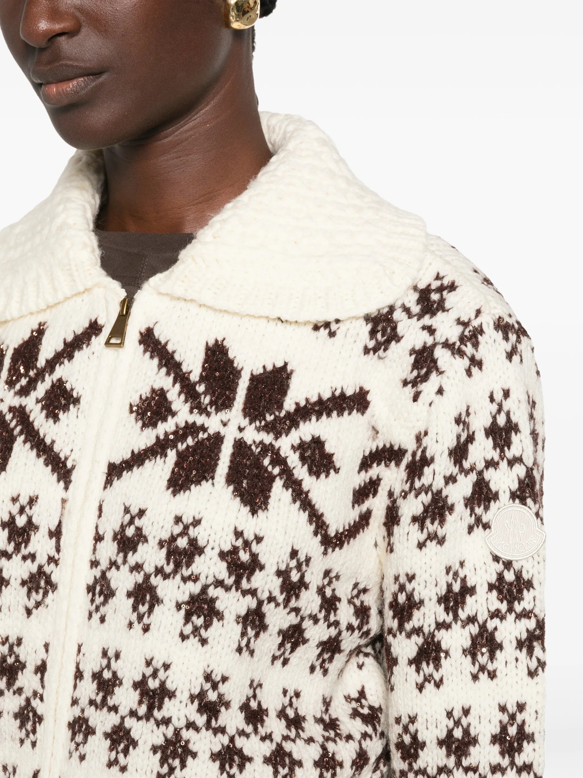 Fair Isle intarsia-knit cardigan