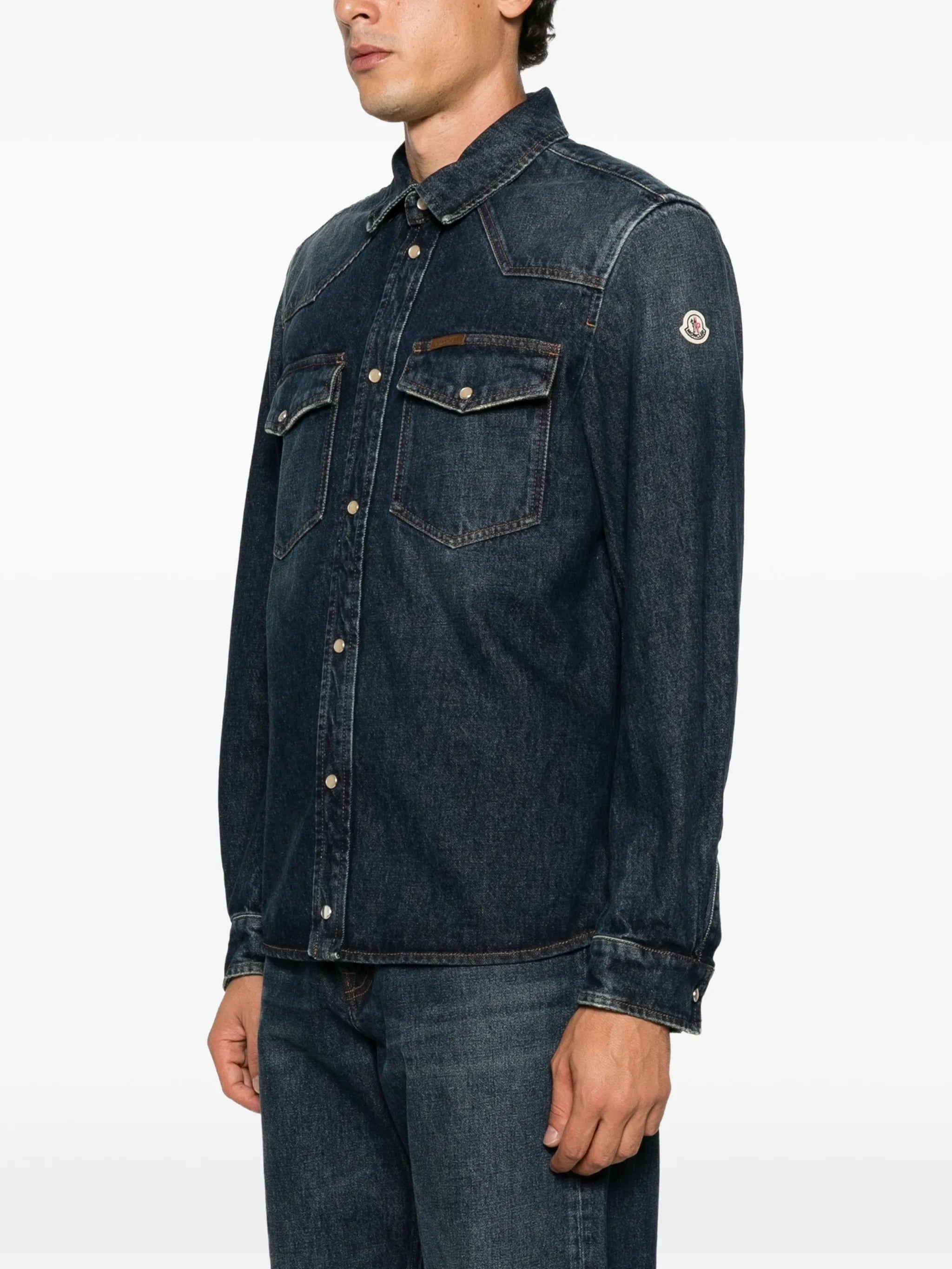 stone-wash denim shirt