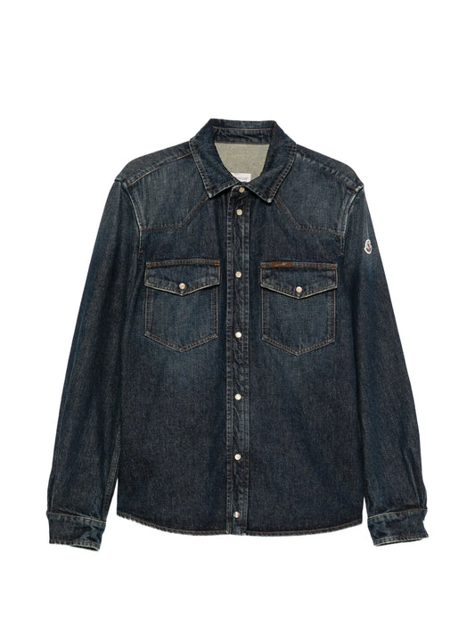 stone-wash denim shirt