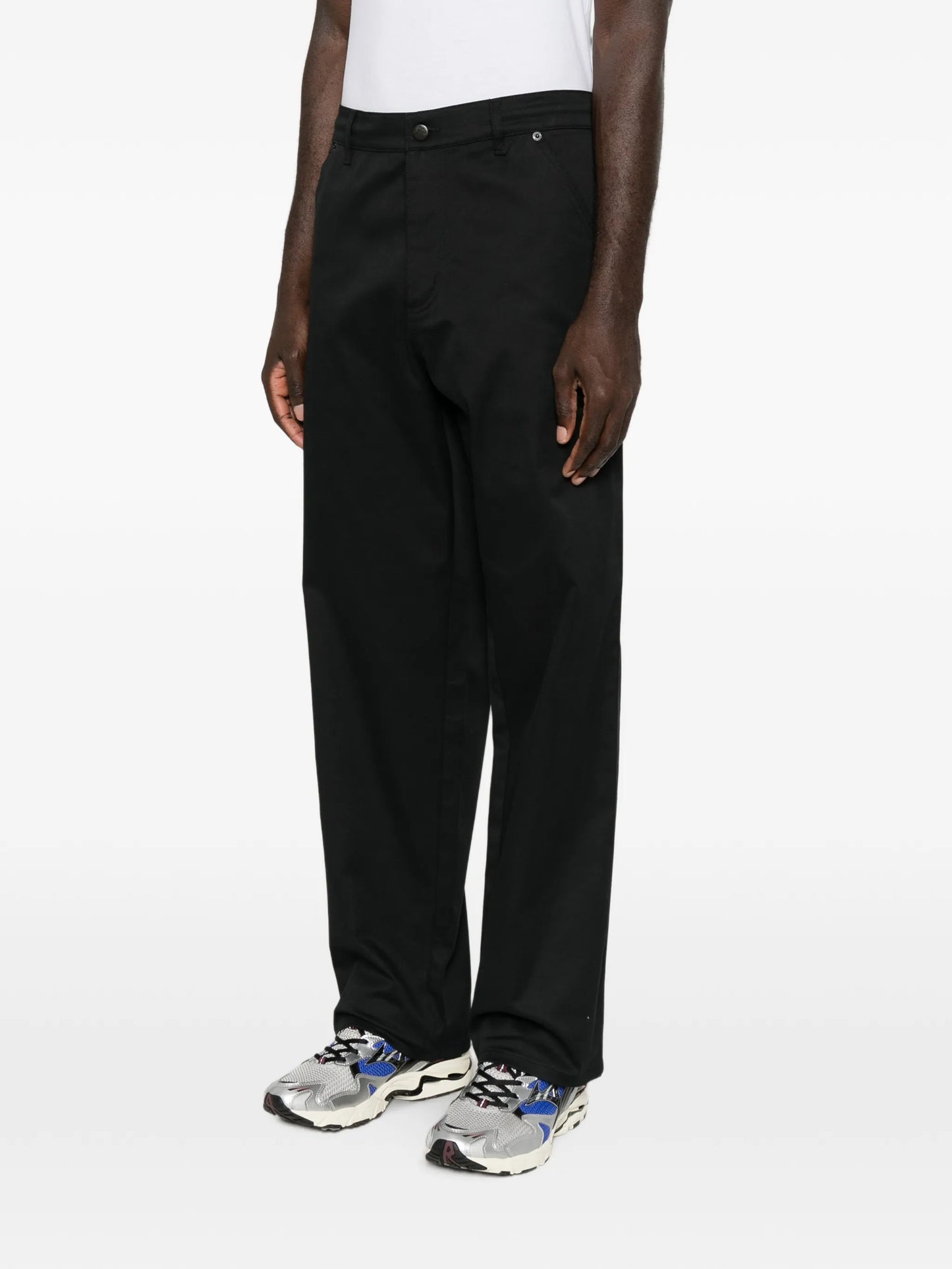 straight-leg gabardine trousers