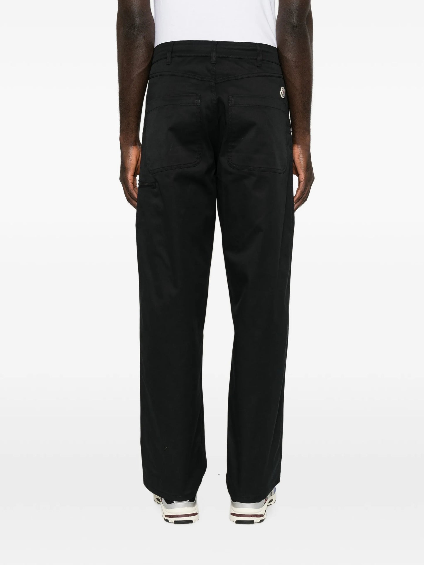 straight-leg gabardine trousers
