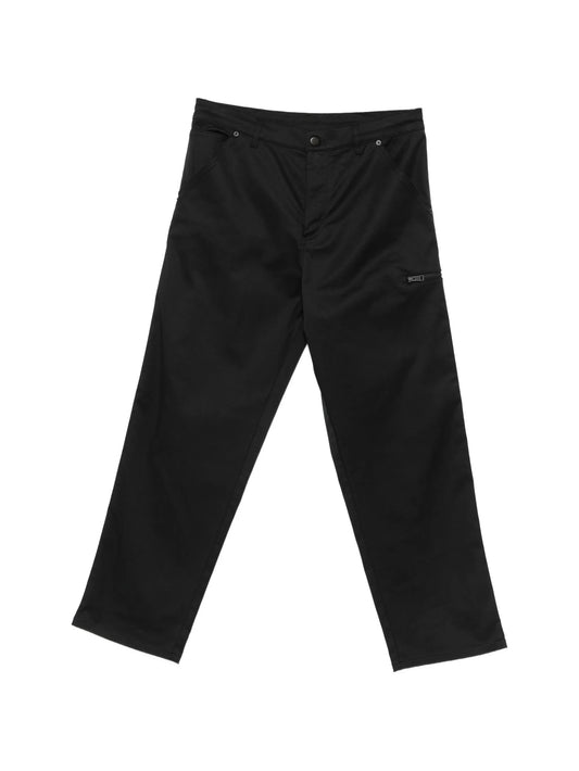 straight-leg gabardine trousers