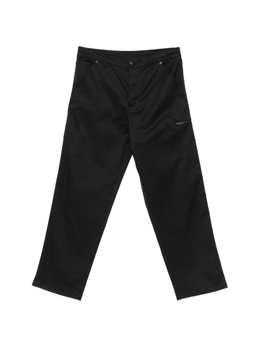 straight-leg gabardine trousers
