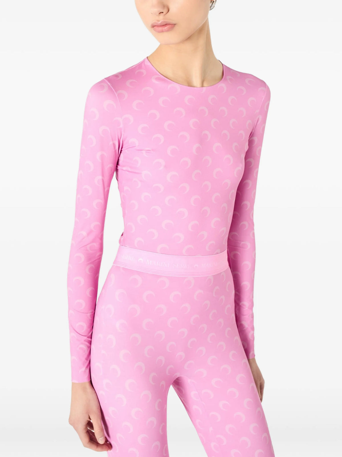 Second Skin moon printed jersey long sleeve top