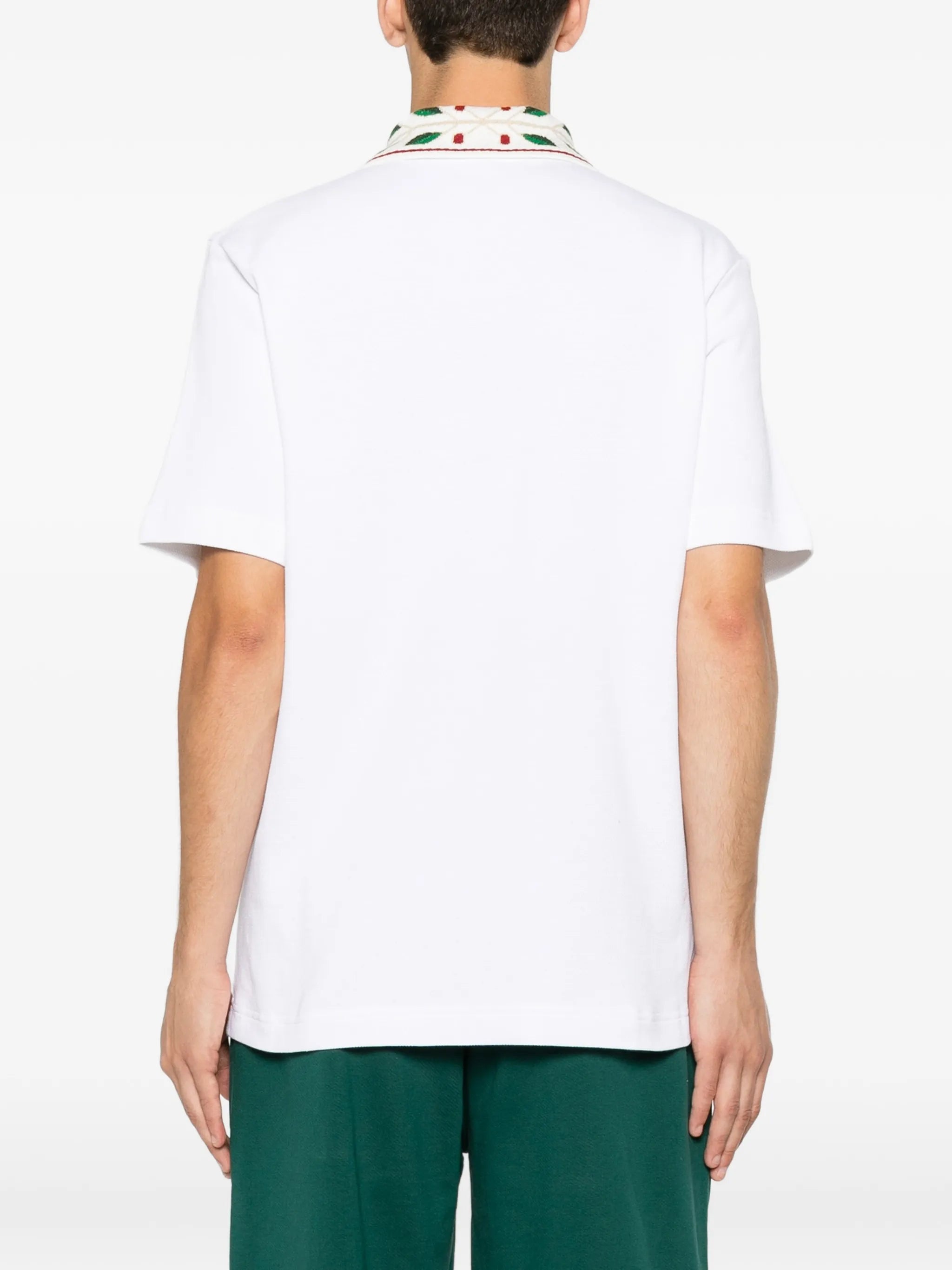 white Laurel pique short sleeve polo shirt
