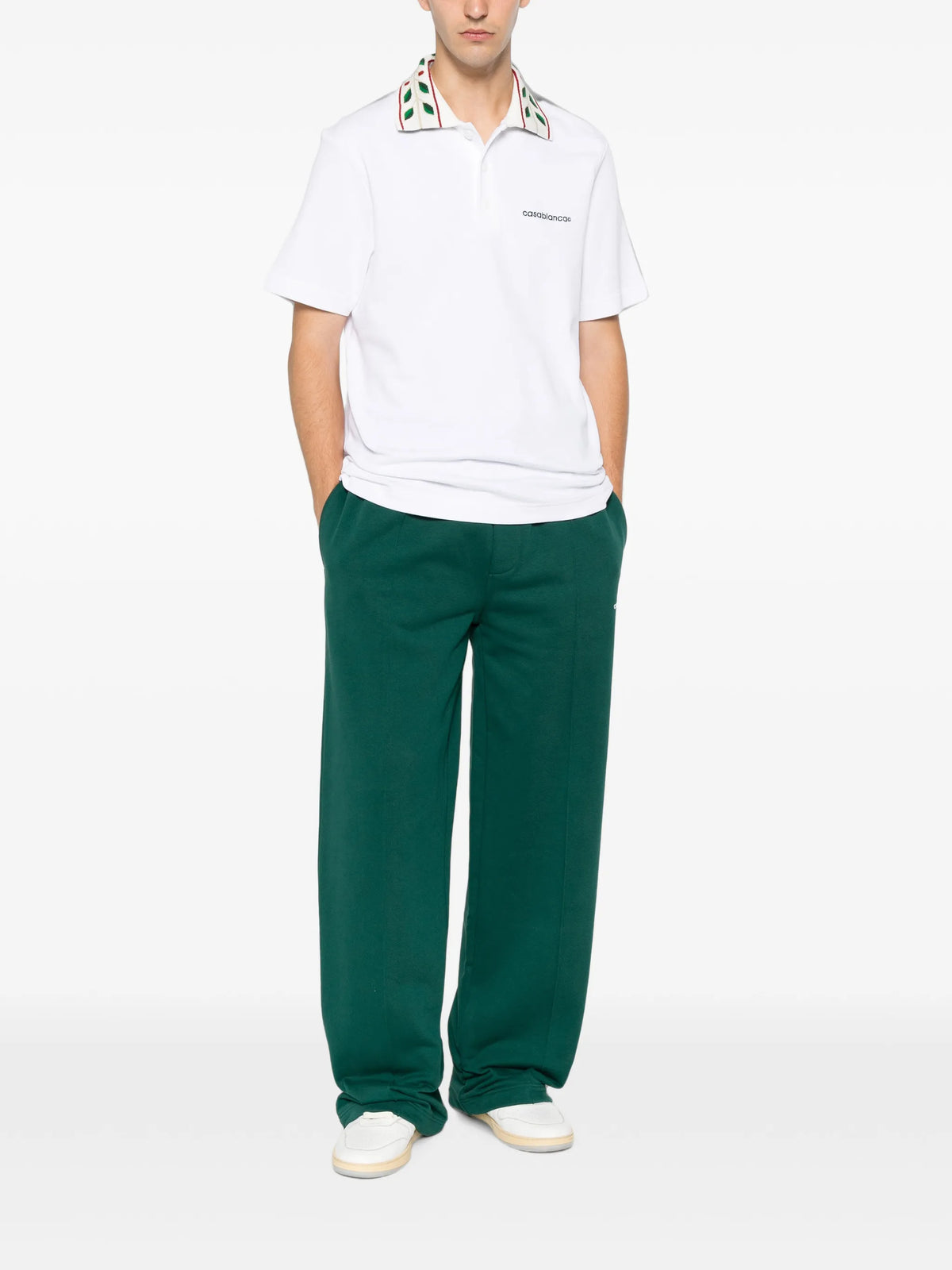white Laurel pique short sleeve polo shirt