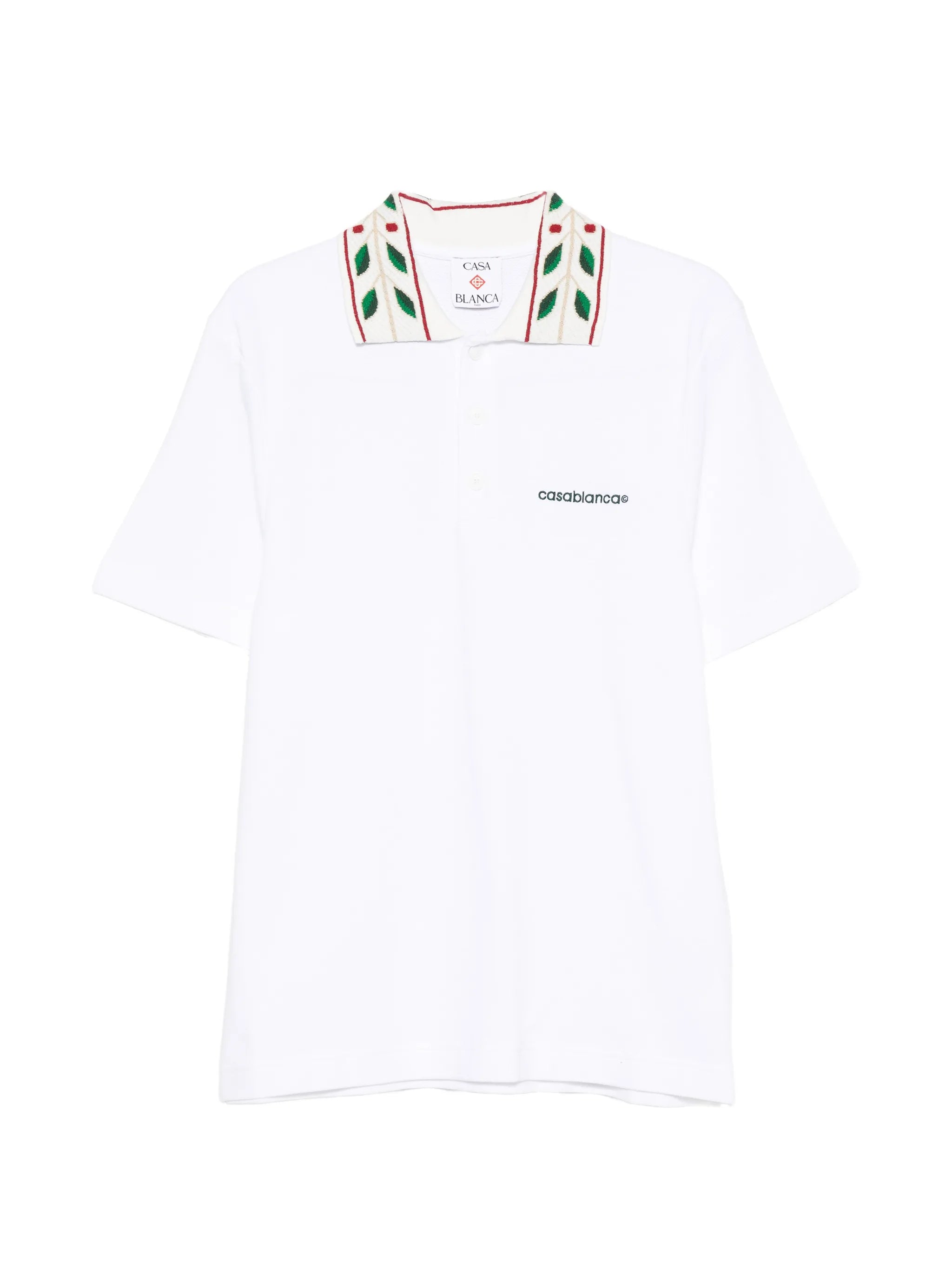 white Laurel pique short sleeve polo shirt