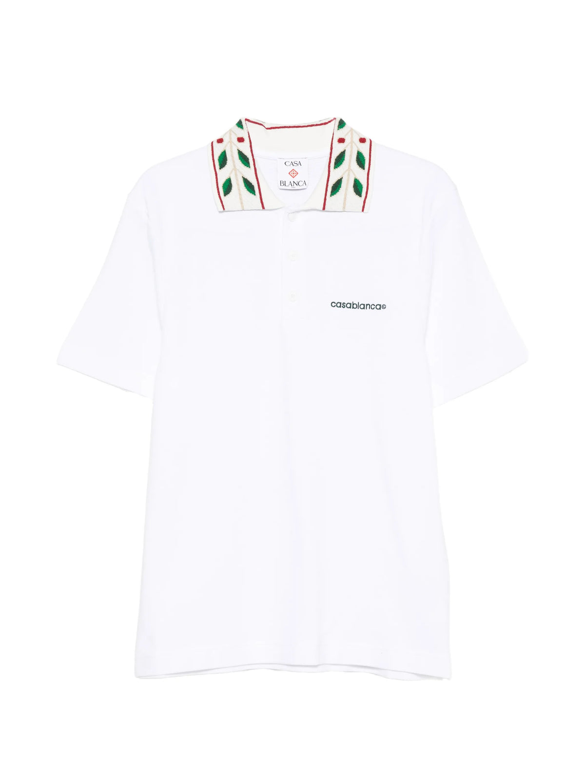 white Laurel pique short sleeve polo shirt