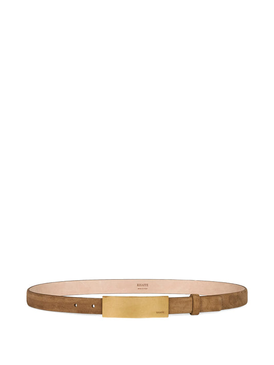 Berlin sculptural-buckle leather belt