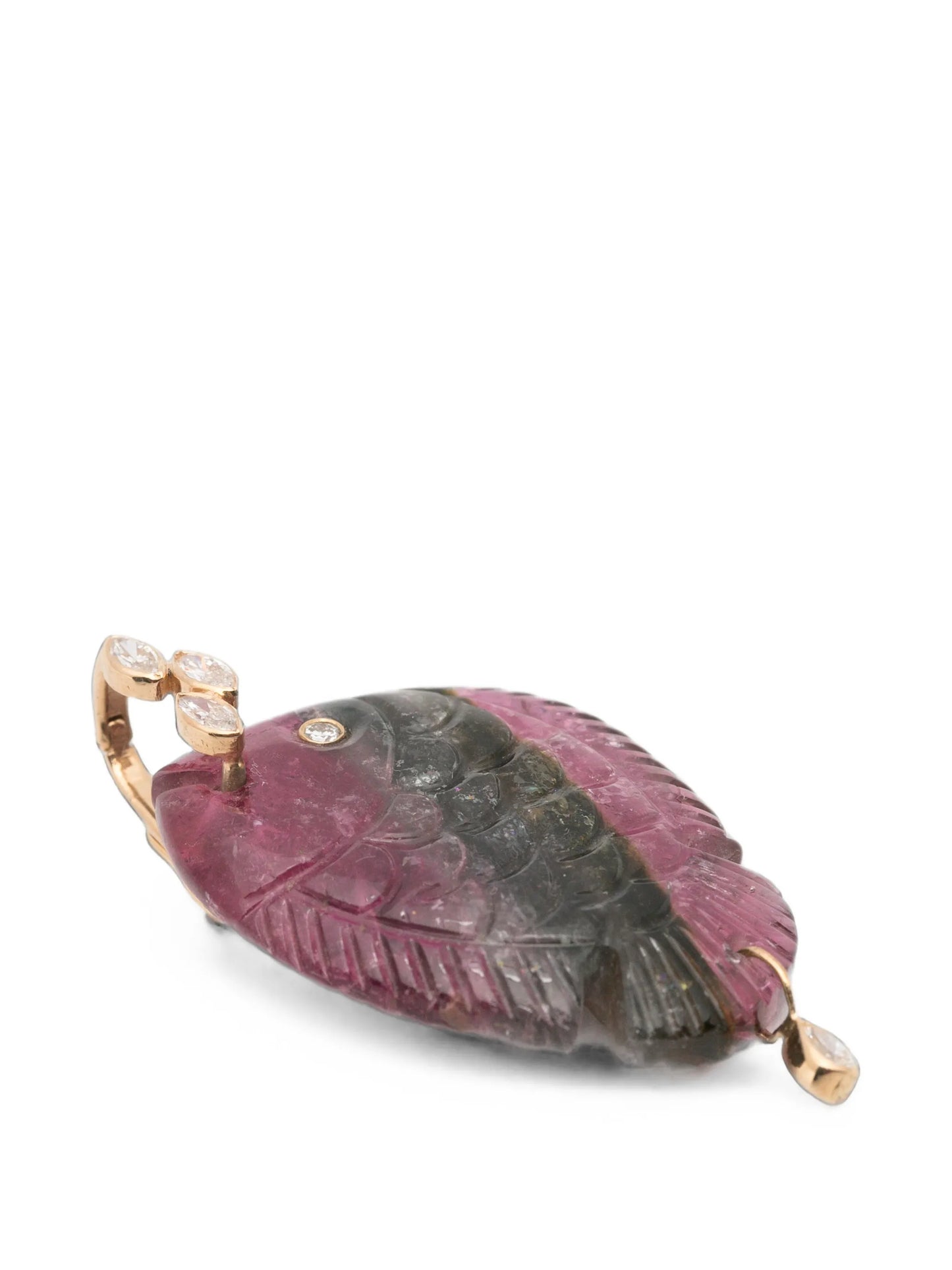 tourmaline and diamond fish pendant