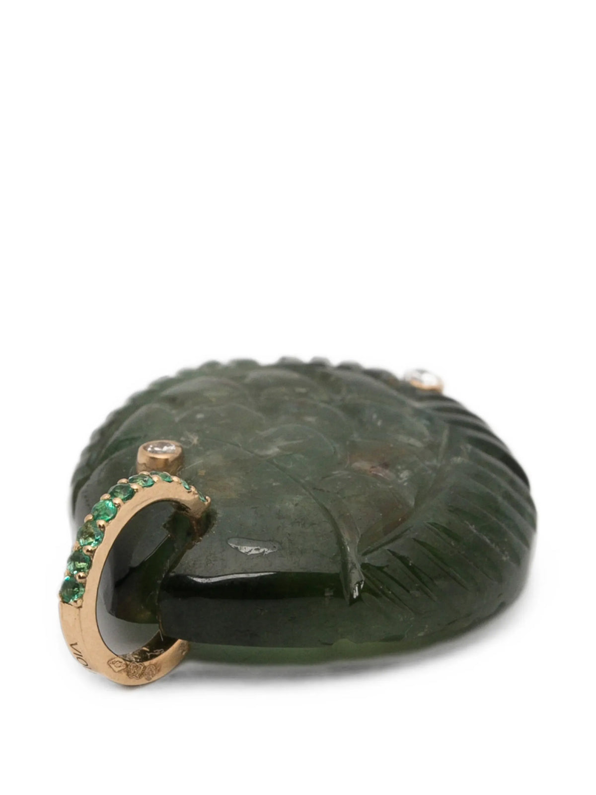 tourmaline and diamond fish pendant