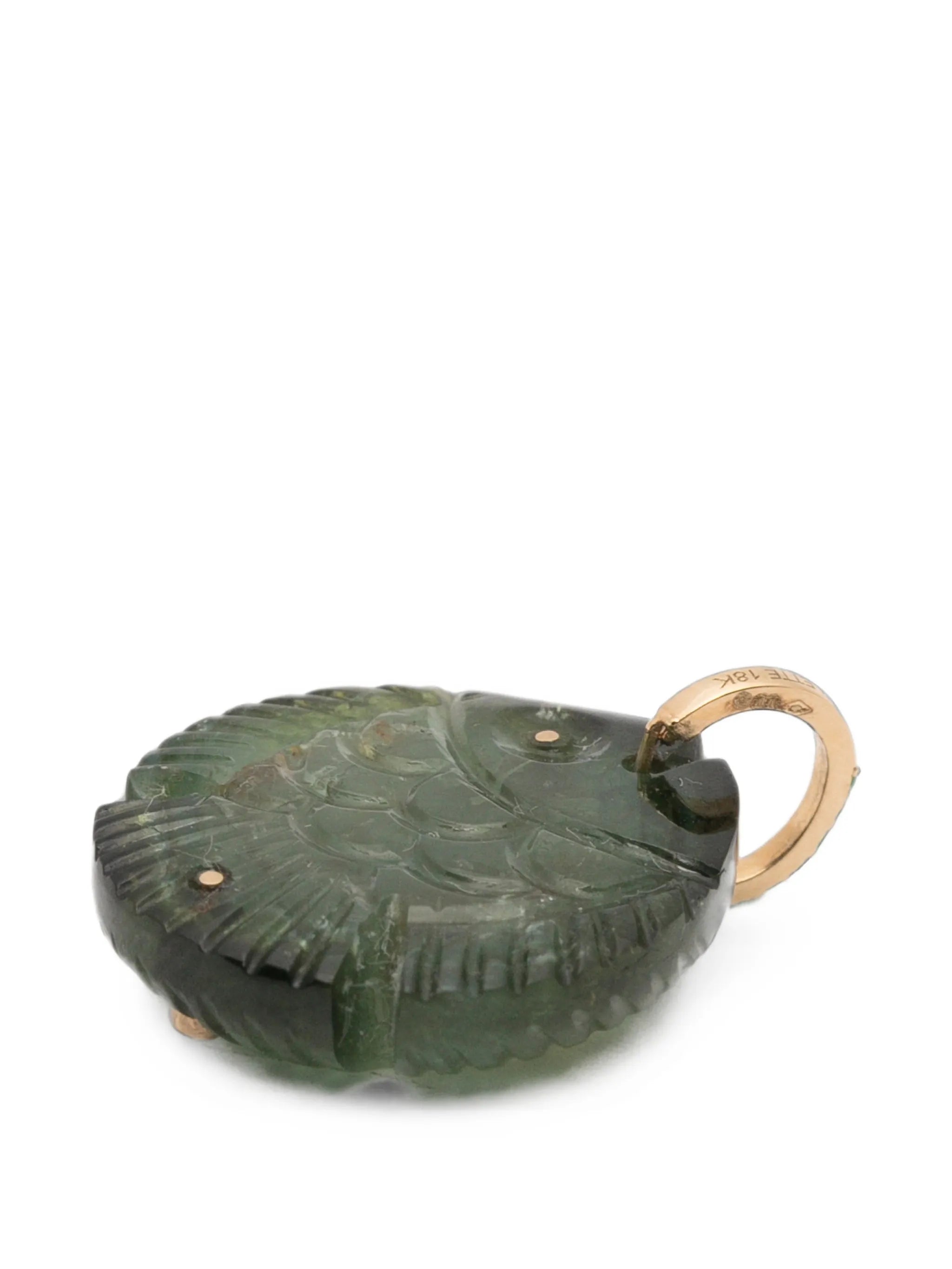 tourmaline and diamond fish pendant