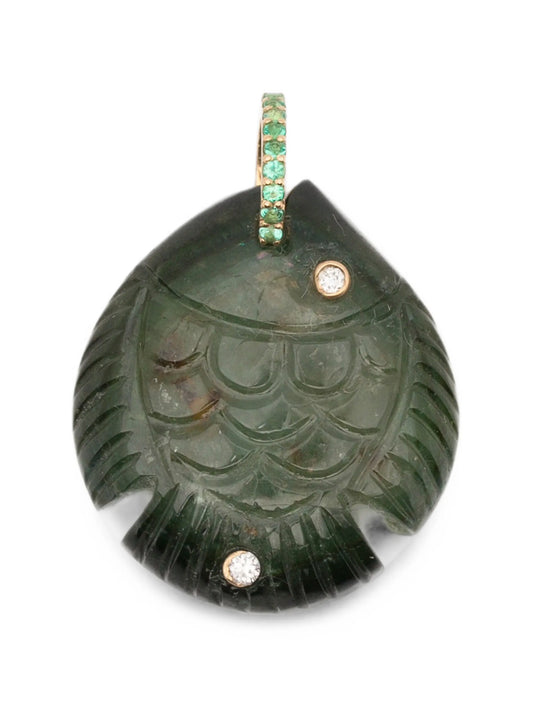 tourmaline and diamond fish pendant