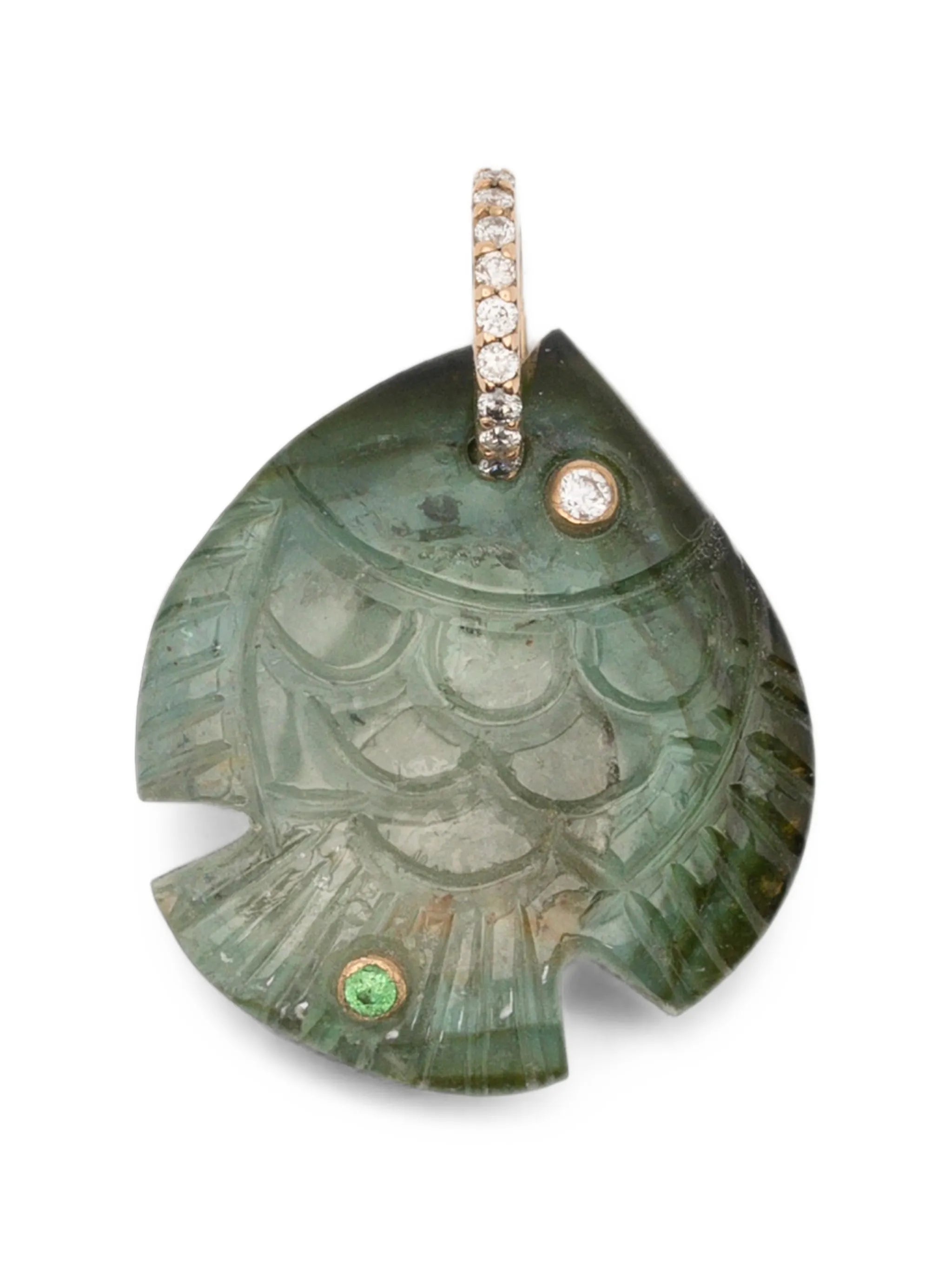 fish-motif multi-stone pendant